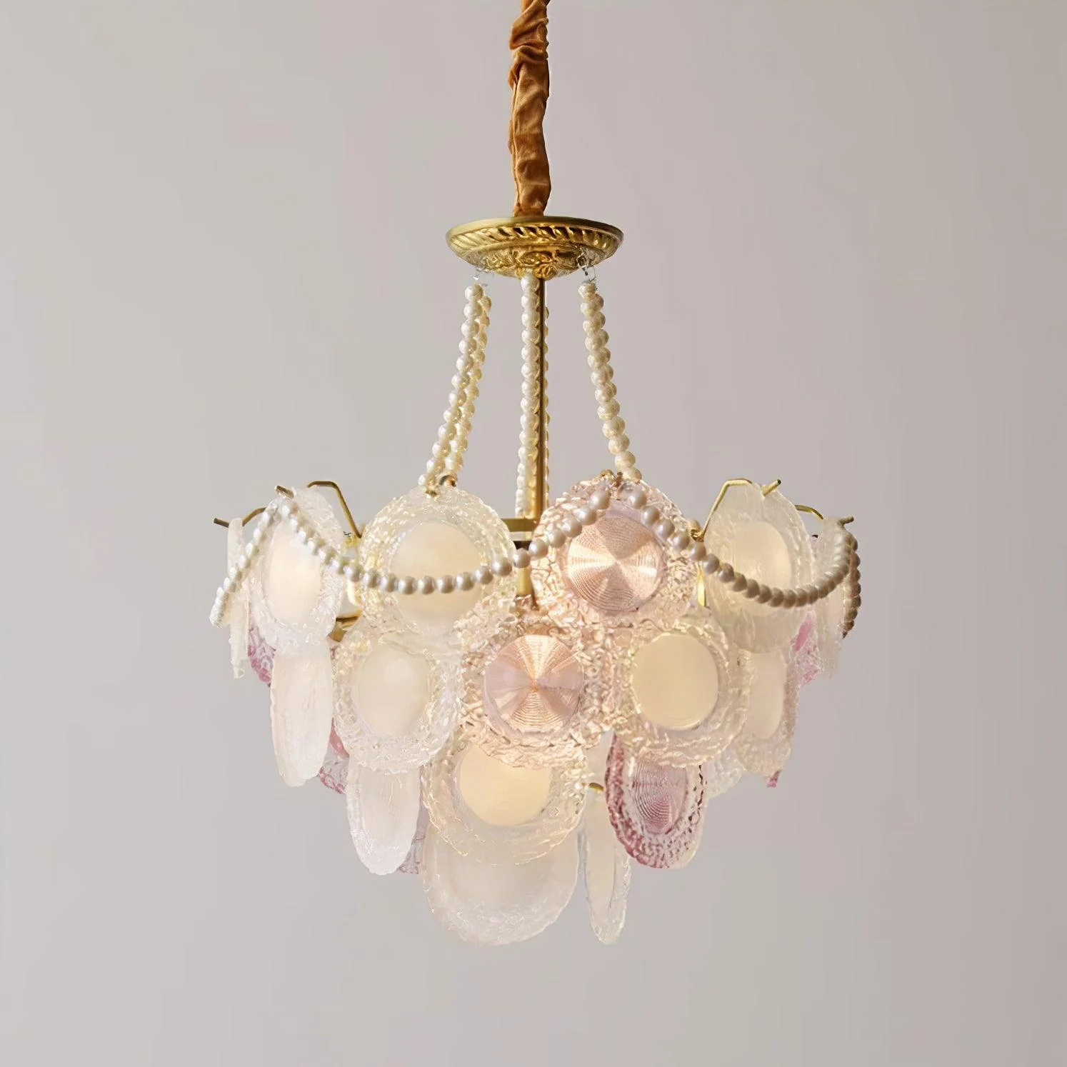 Lustra Chandelier Glass Disc Layered Playful - Image 15