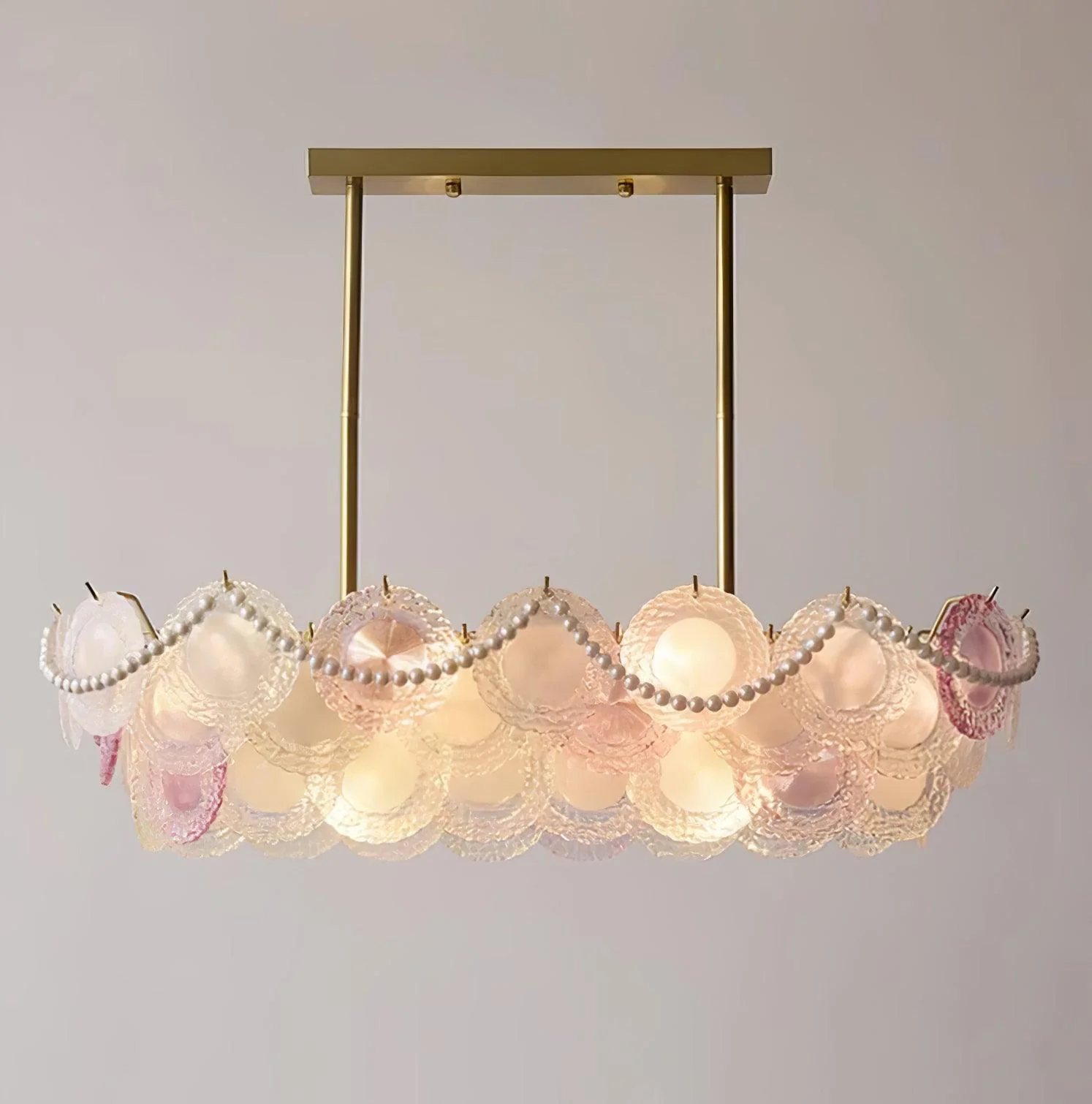Lustra Chandelier Glass Disc Layered Playful - Image 17