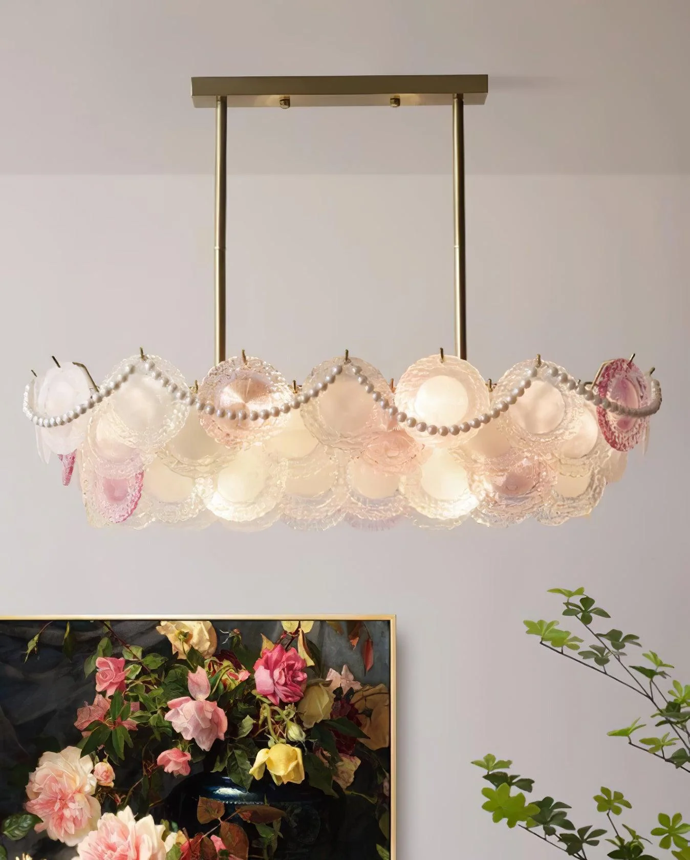 Lustra Chandelier Glass Disc Layered Playful - Image 18