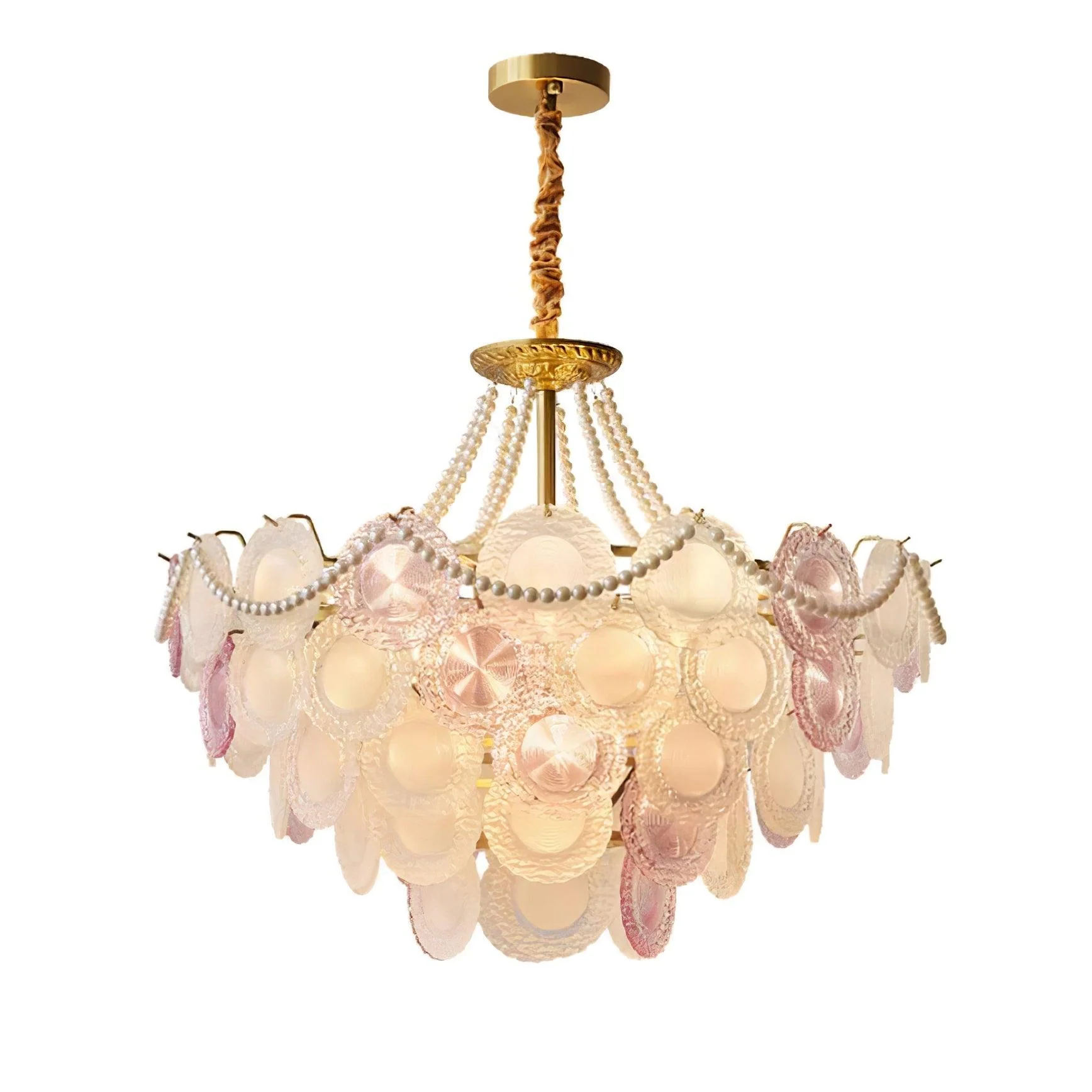 Lustra Chandelier Glass Disc Layered Playful - Image 19
