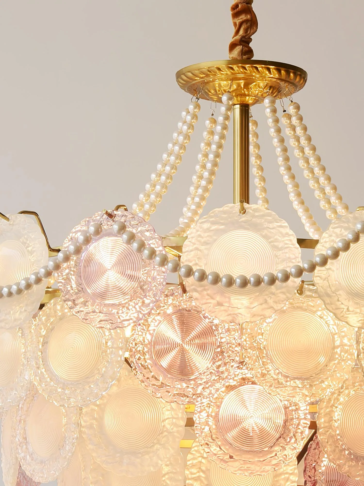 Lustra Chandelier Glass Disc Layered Playful - Image 20