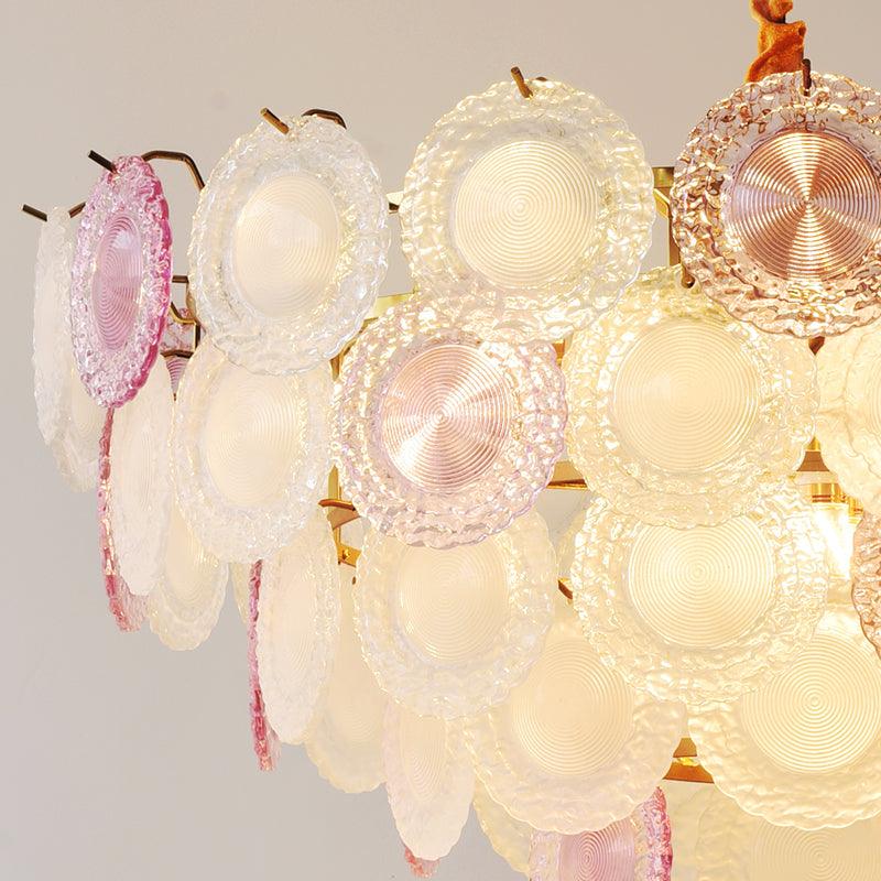 Lustra Chandelier Glass Disc Layered Playful - Image 24