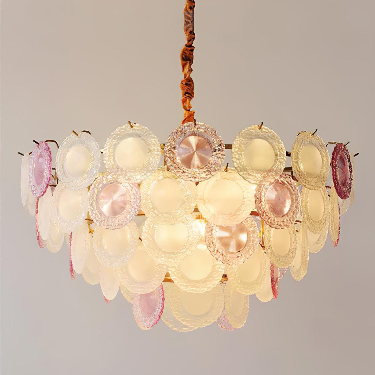 Lustra Chandelier Glass Disc Layered Playful - Image 25