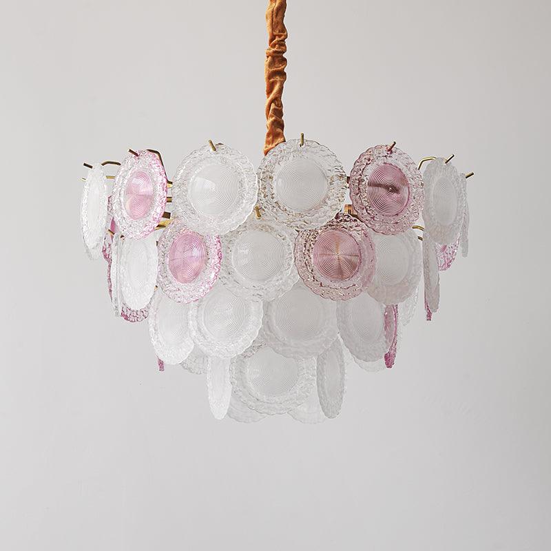 Lustra Chandelier Glass Disc Layered Playful - Image 26