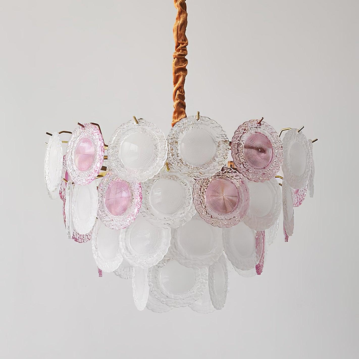 Lustra Chandelier Glass Disc Layered Playful - Image 34