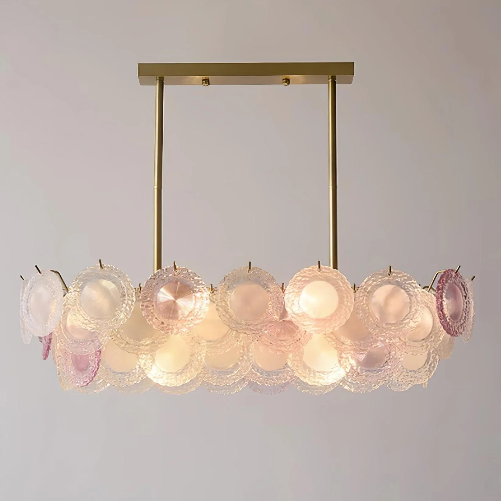 Lustra Chandelier Glass Disc Layered Playful - Image 36