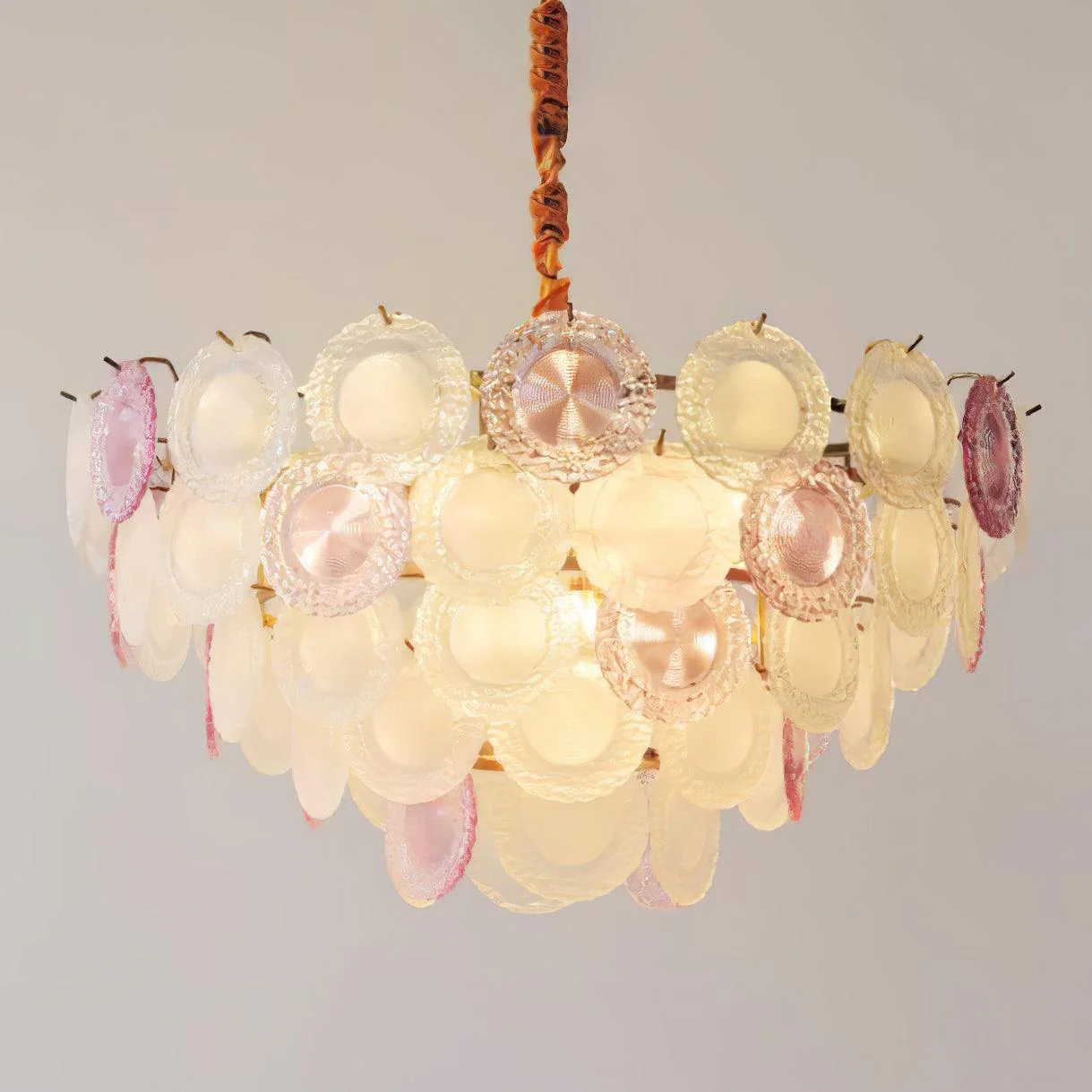 Lustra Chandelier Glass Disc Layered Playful - Image 38