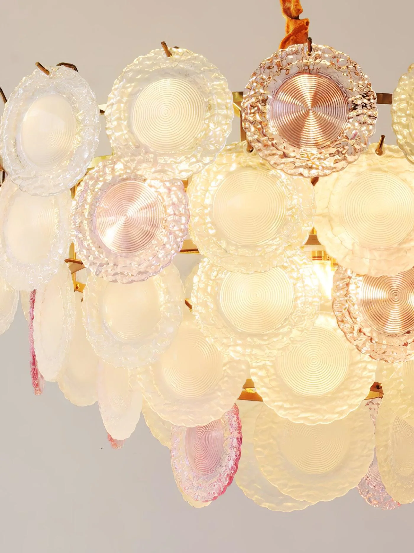 Lustra Chandelier Glass Disc Layered Playful - Image 39