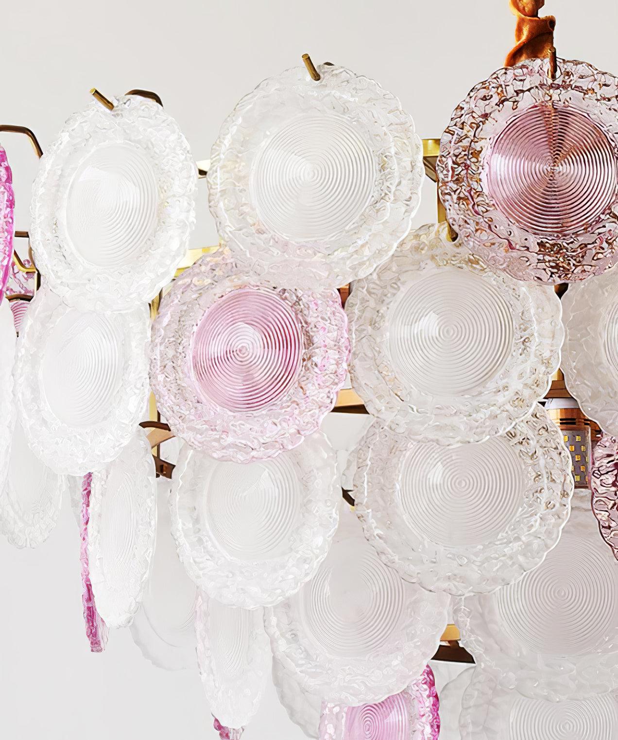 Lustra Chandelier Glass Disc Layered Playful - Image 40