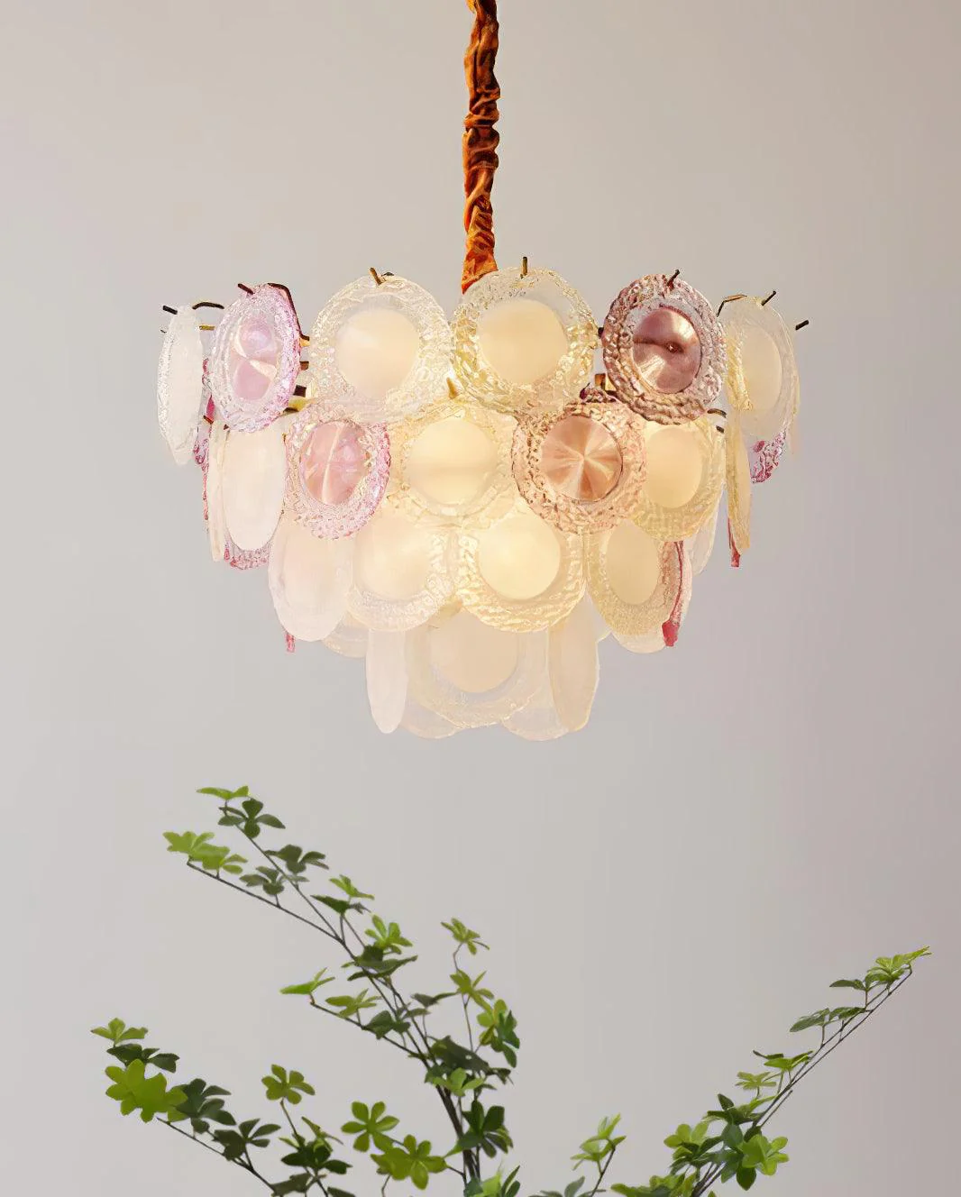 Lustra Chandelier Glass Disc Layered Playful - Image 41