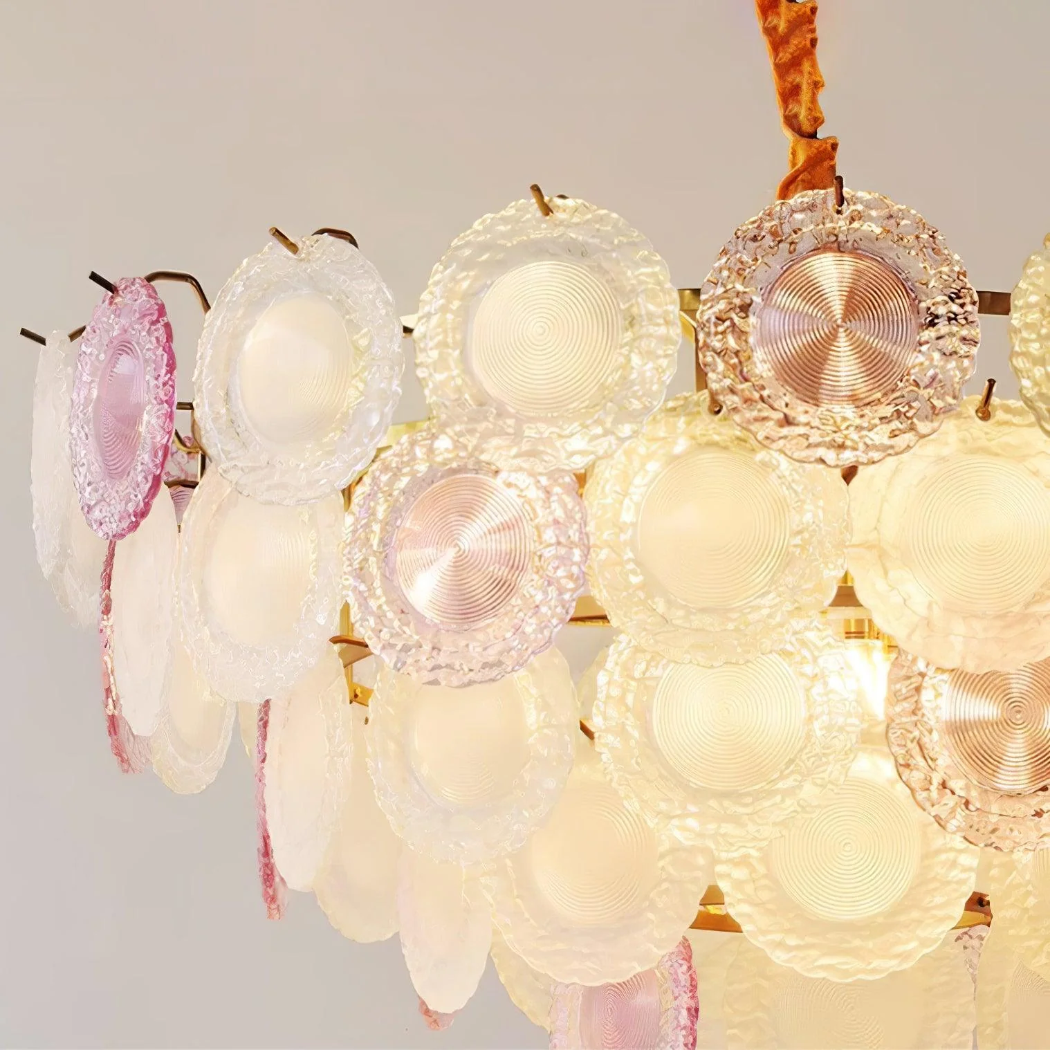 Lustra Chandelier Glass Disc Layered Playful - Image 43