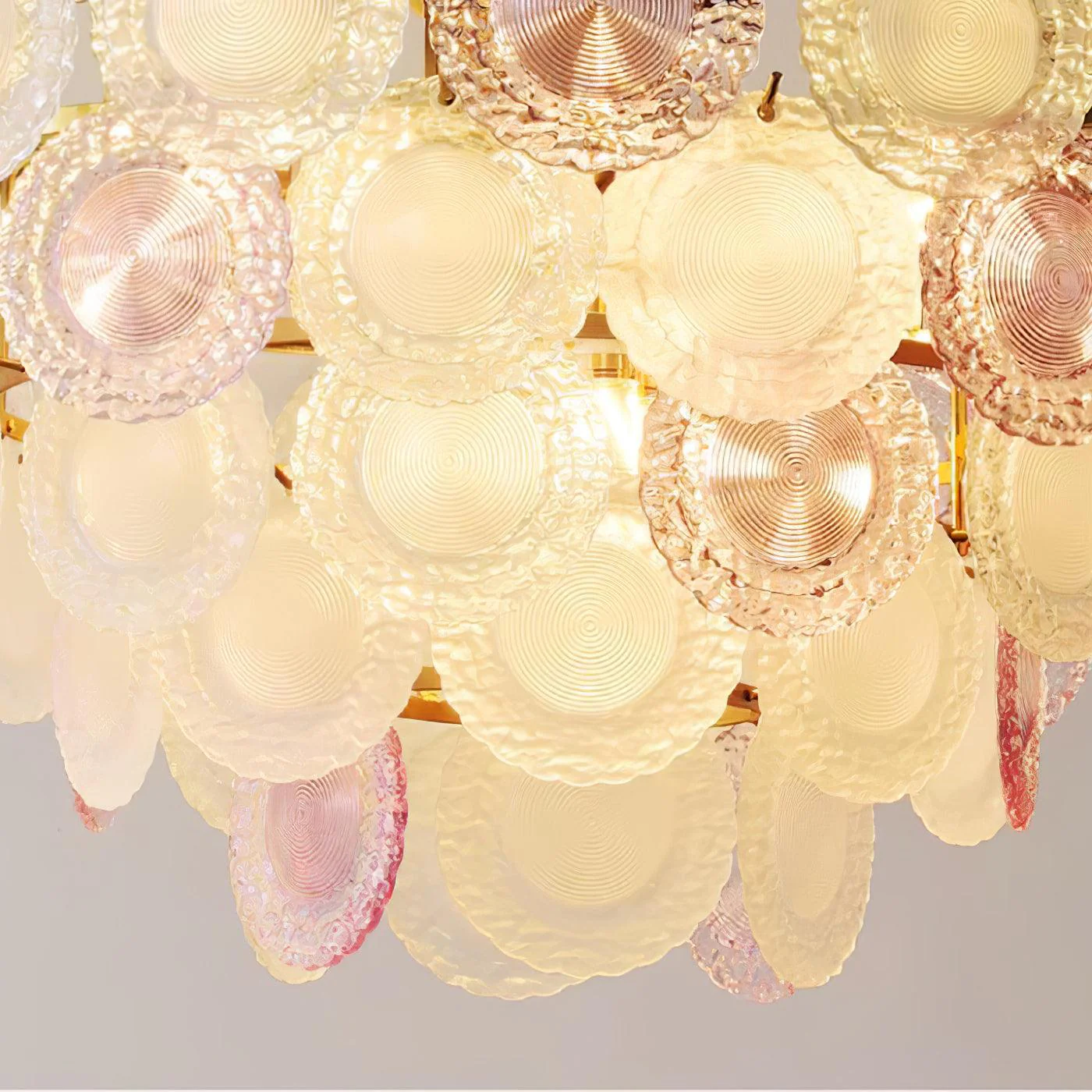 Lustra Chandelier Glass Disc Layered Playful - Image 44