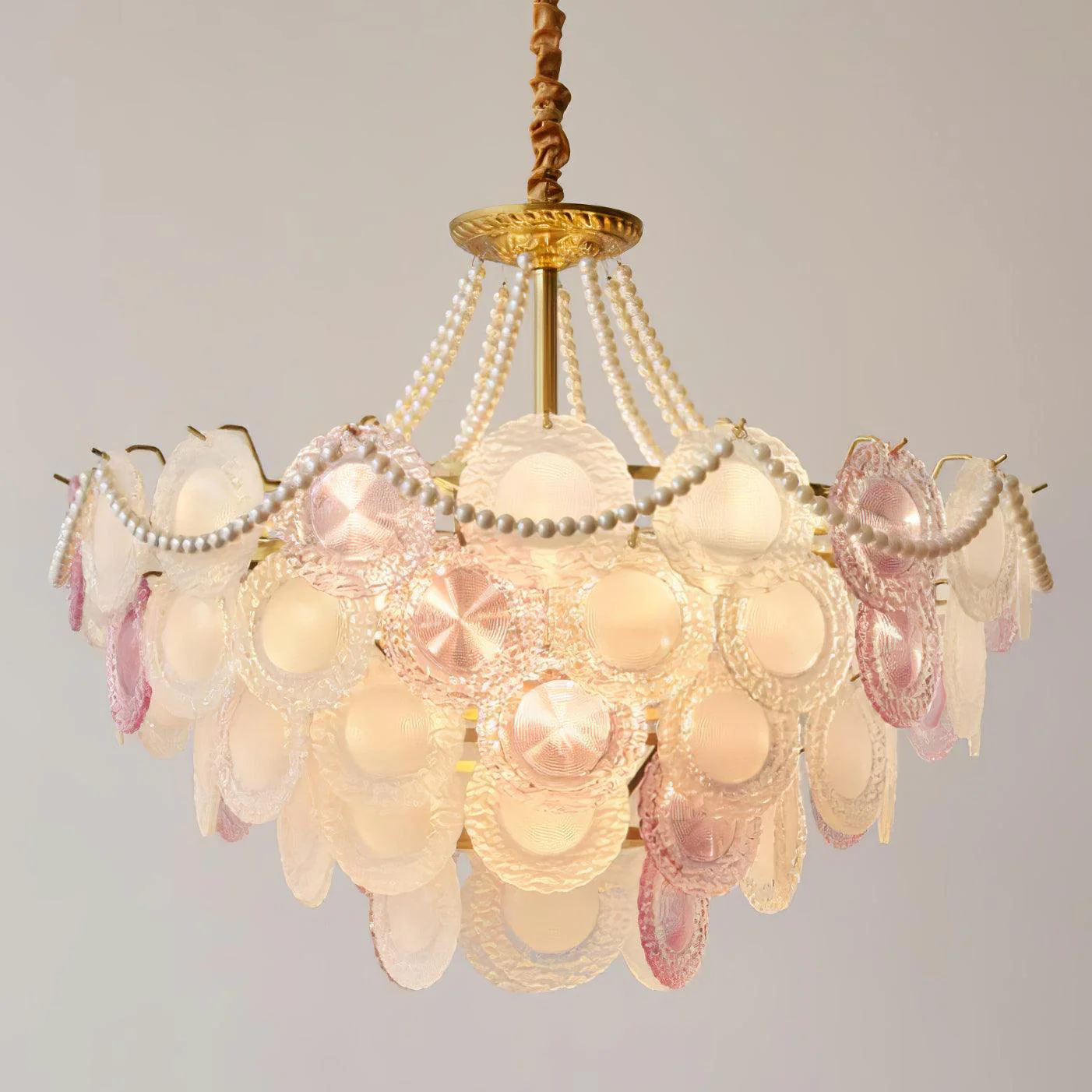 Lustra Chandelier Glass Disc Layered Playful - Image 5