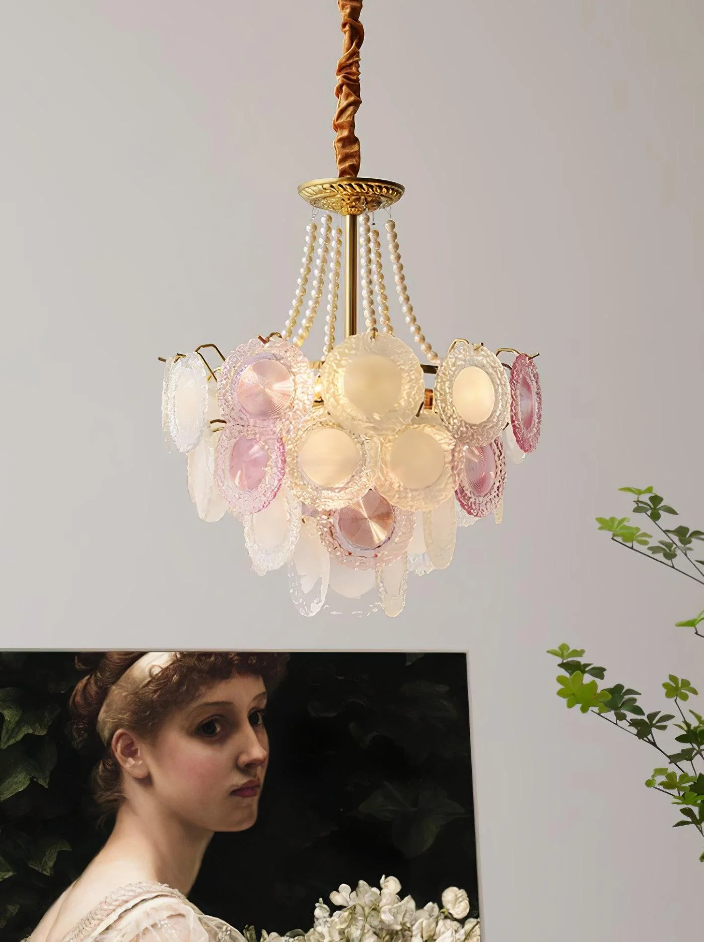 Lustra Chandelier Glass Disc Layered Playful - Image 7