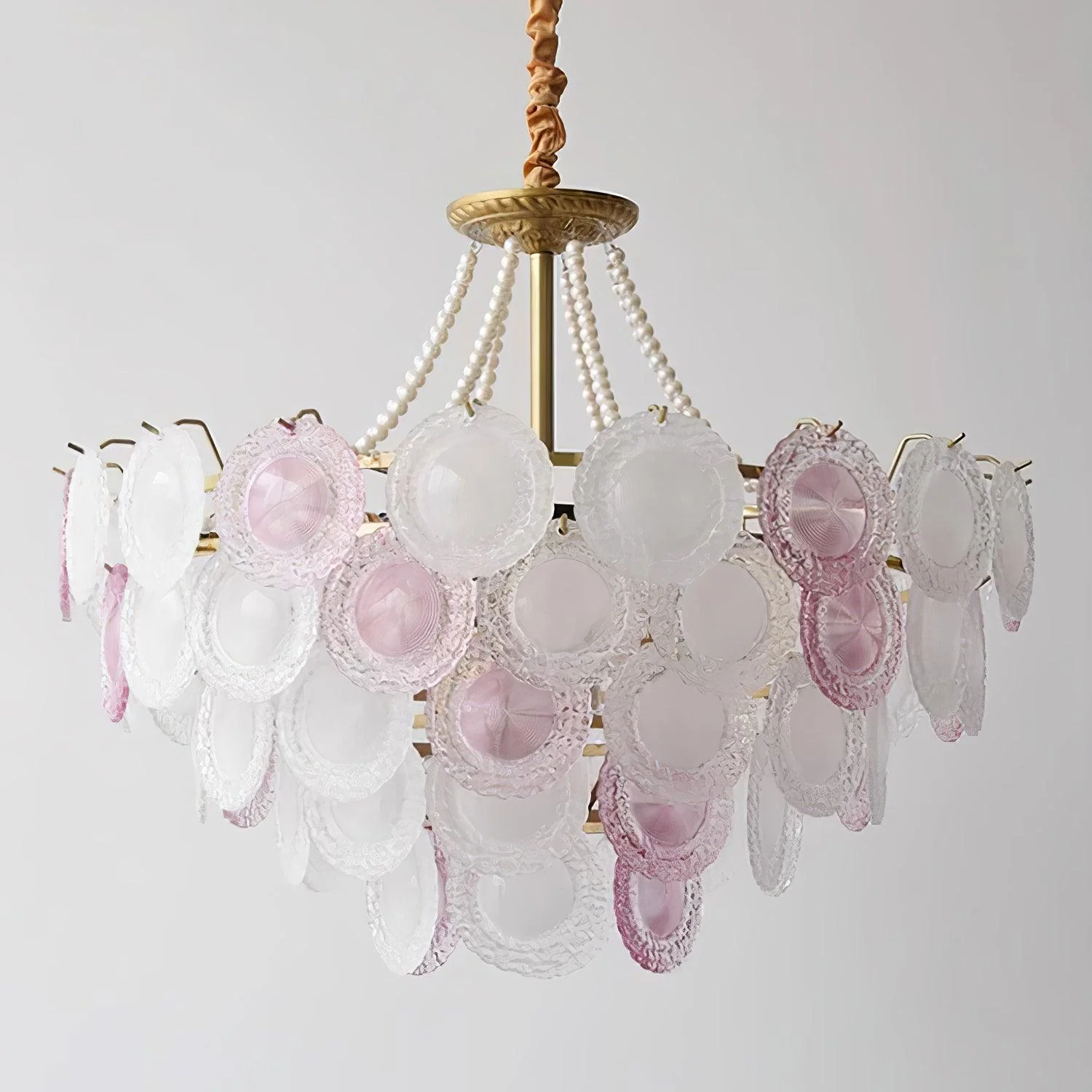 Lustra Chandelier Glass Disc Layered Playful - Image 9