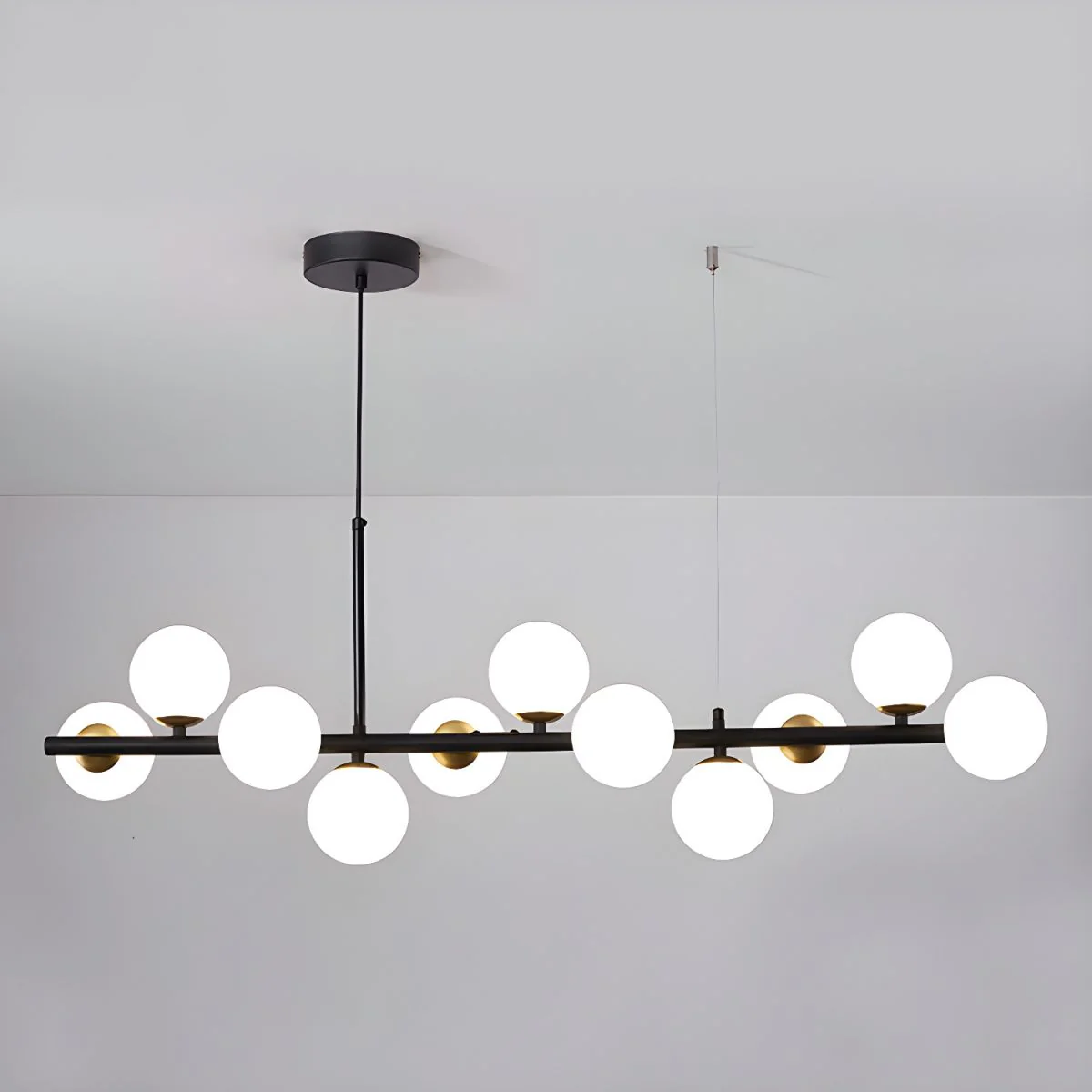 Lustra Chandelier Glass Globe Gold 12-Light - Image 12