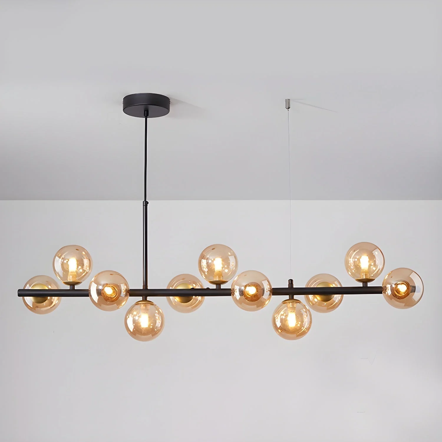Lustra Chandelier Glass Globe Gold 12-Light - Image 49