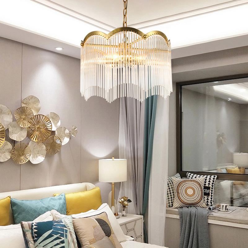 Lustra Chandelier Glass Rod Wave Shape - Image 23