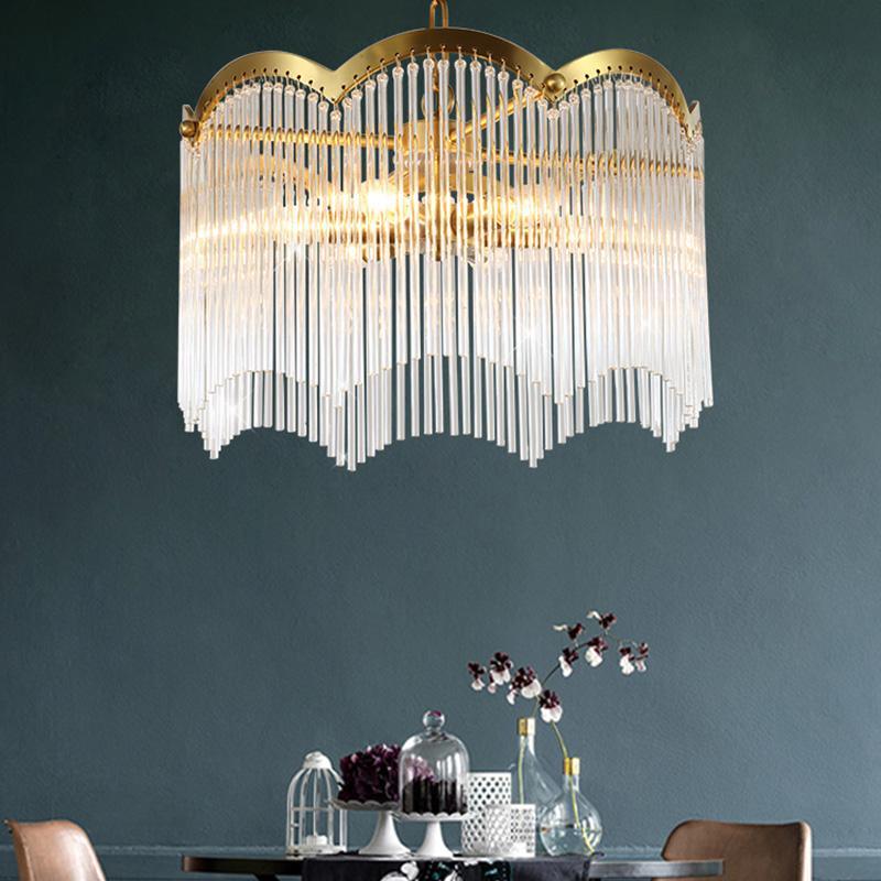 Lustra Chandelier Glass Rod Wave Shape - Image 37