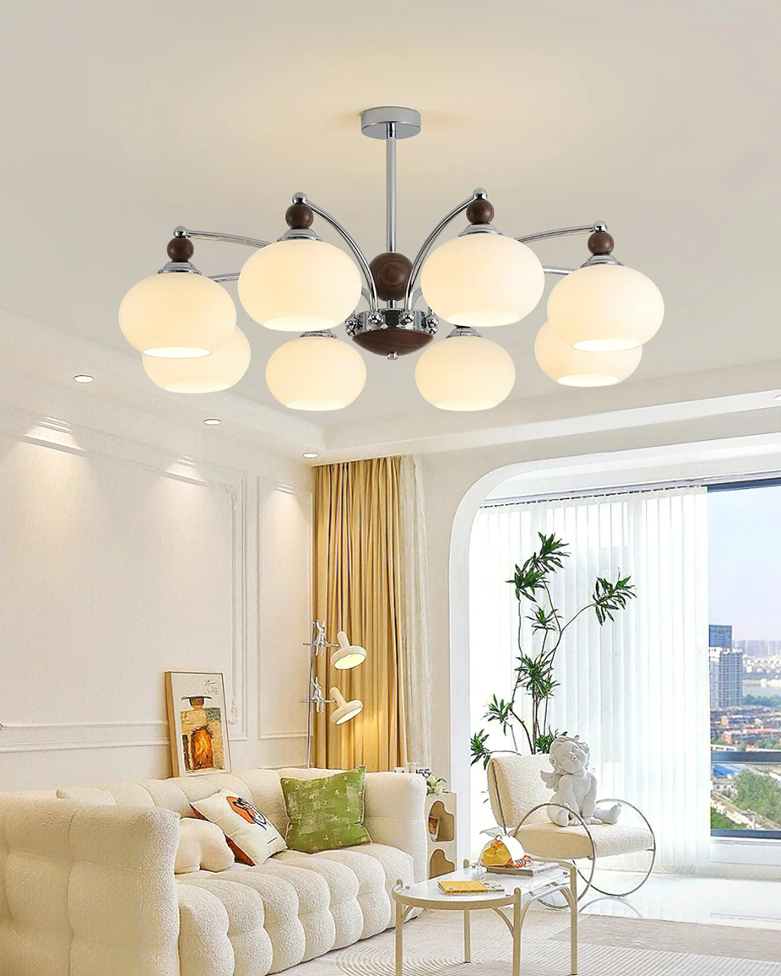 Lustra Chandelier Globe Arm Contemporary - Image 10