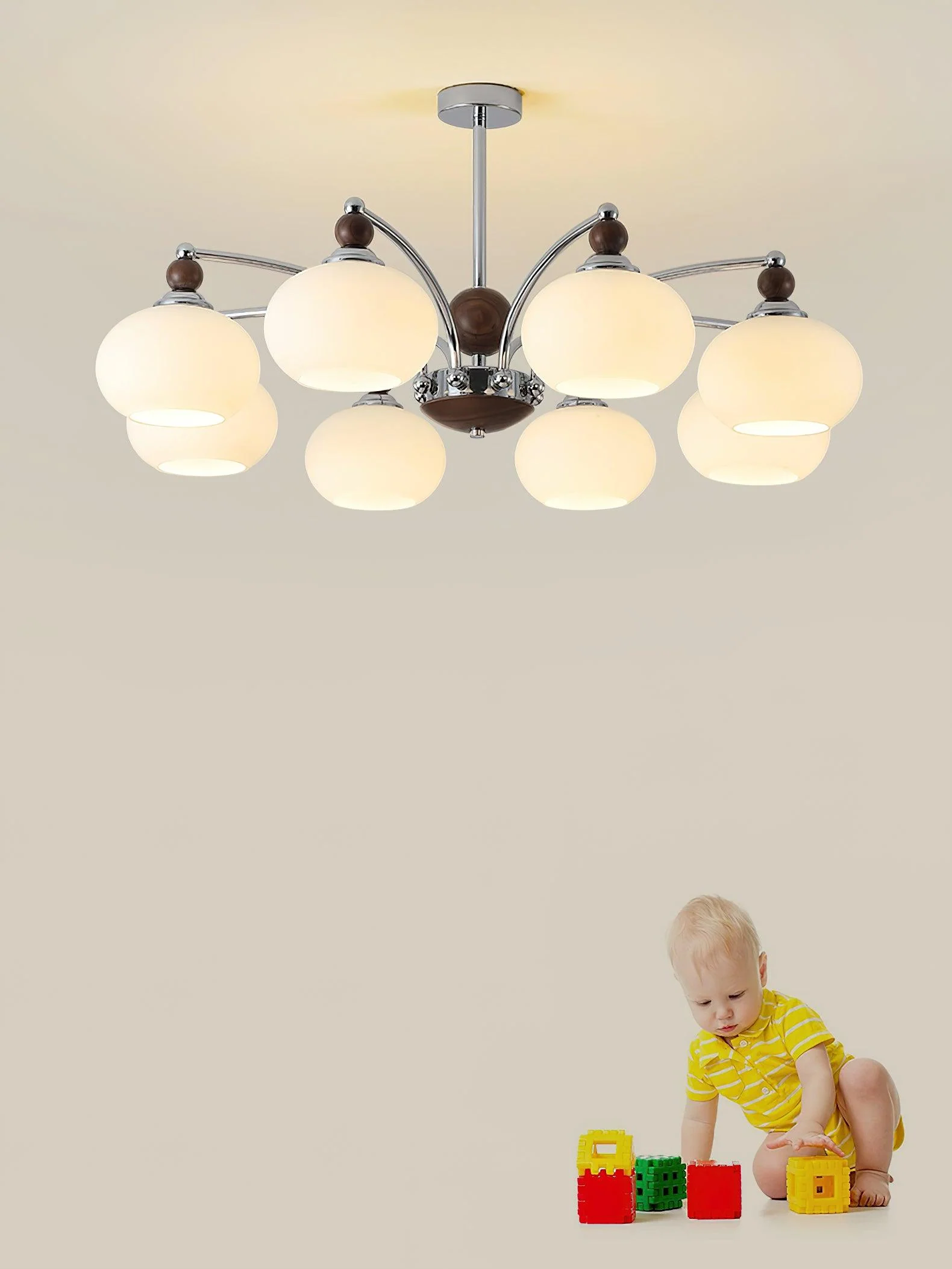 Lustra Chandelier Globe Arm Contemporary - Image 11