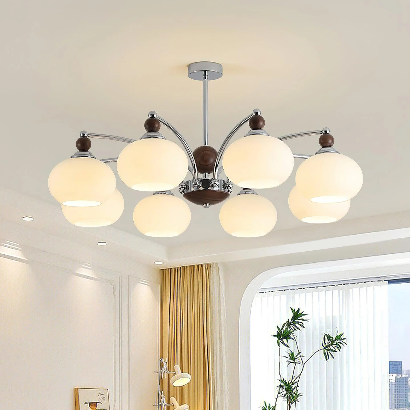 Lustra Chandelier Globe Arm Contemporary - Image 4