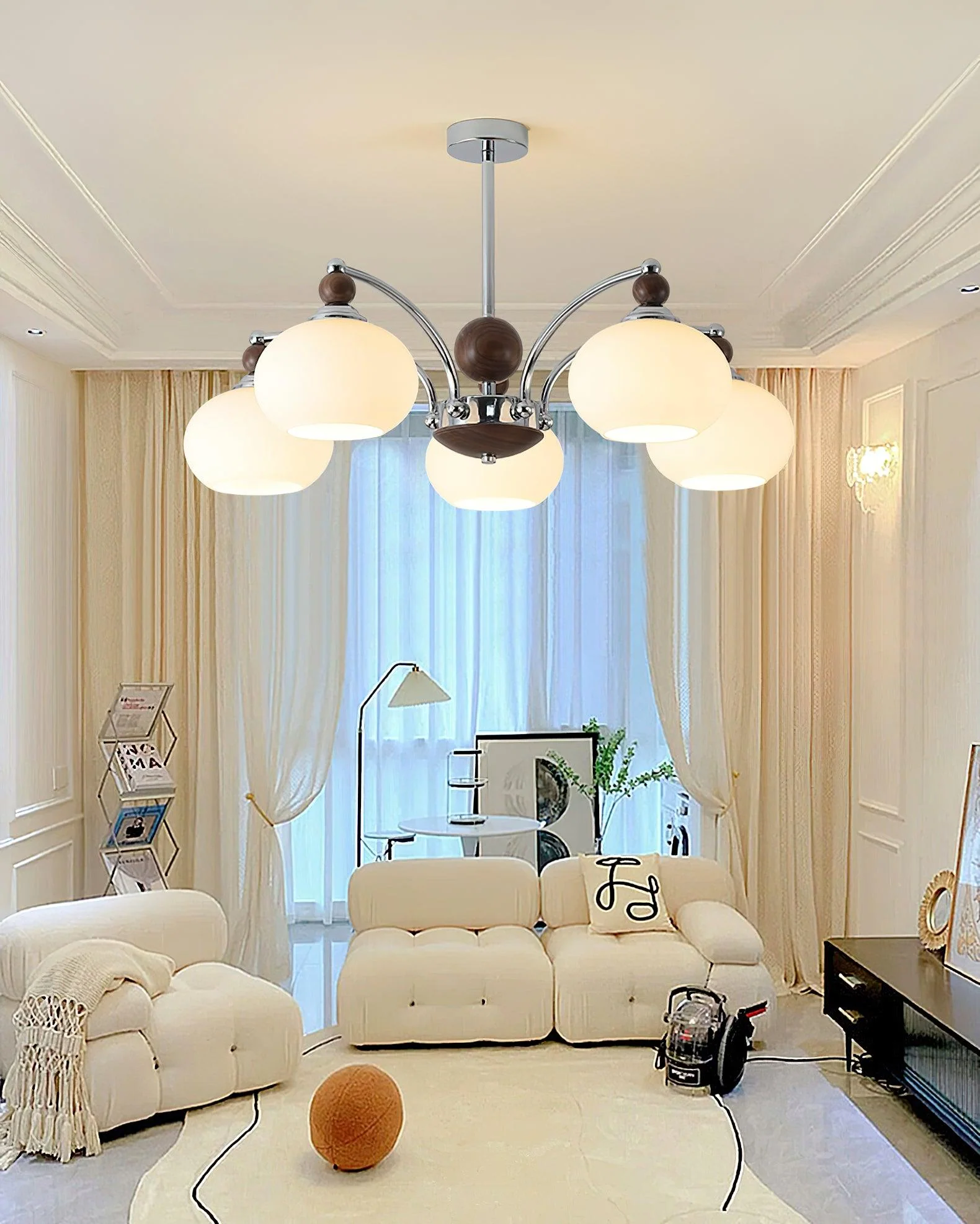 Lustra Chandelier Globe Arm Contemporary - Image 8