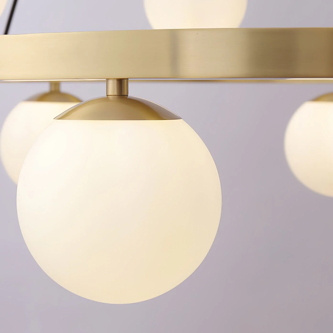 Lustra Chandelier Globe Brass Ring - Image 7
