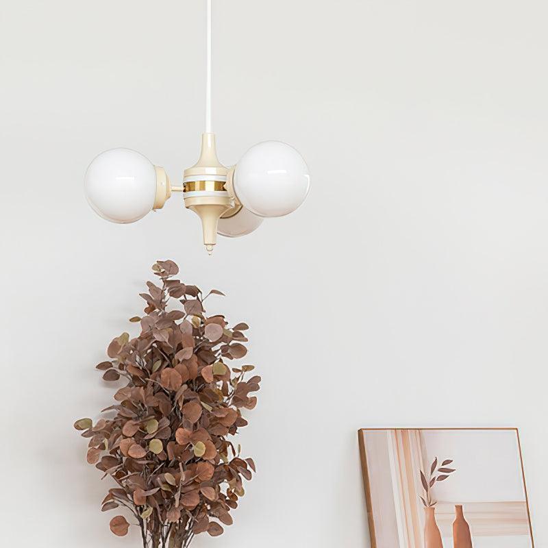 Lustra Chandelier Globe Cream Modern - Image 18