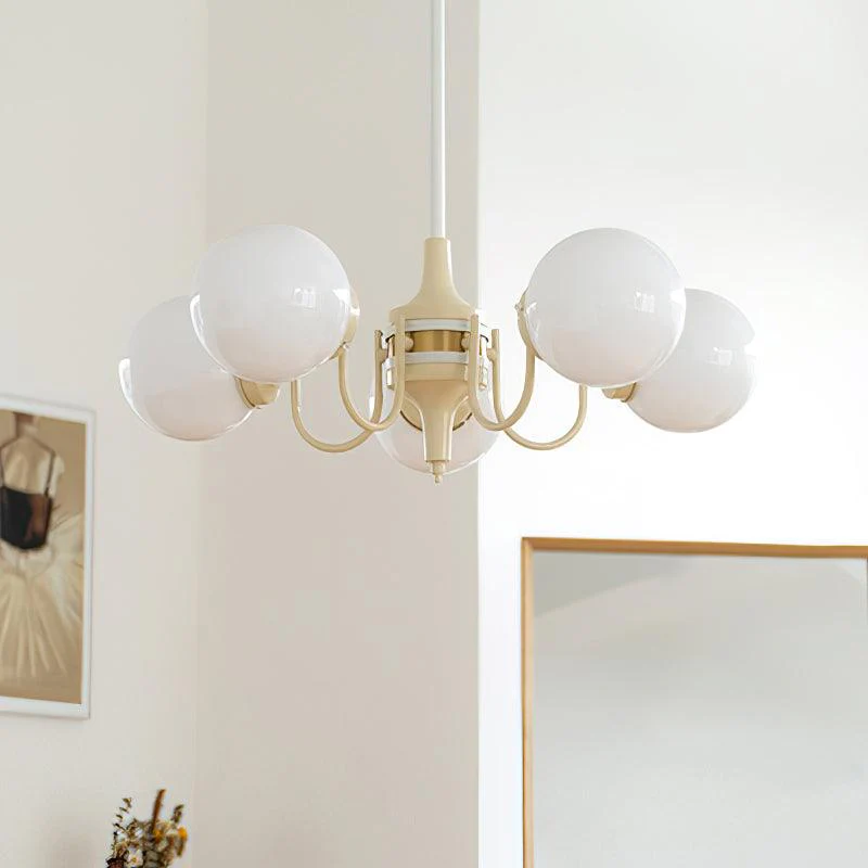 Lustra Chandelier Globe Cream Modern - Image 20