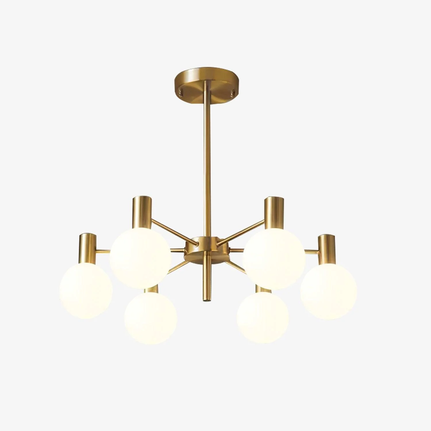 Lustra Chandelier Globe Glass Gold Frame Modern - Image 3