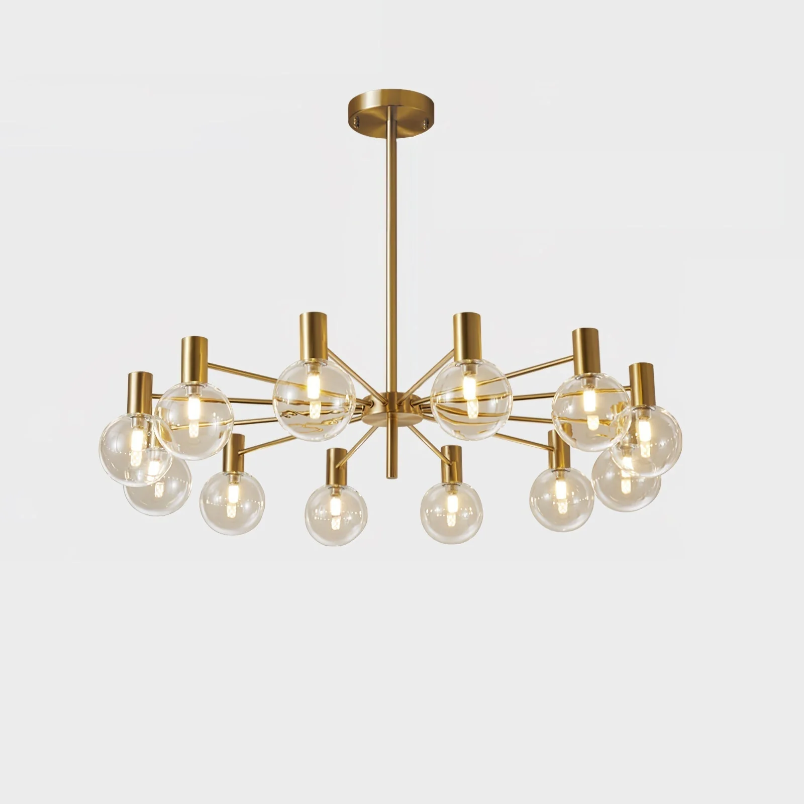 Lustra Chandelier Globe Glass Gold Frame Modern - Image 57