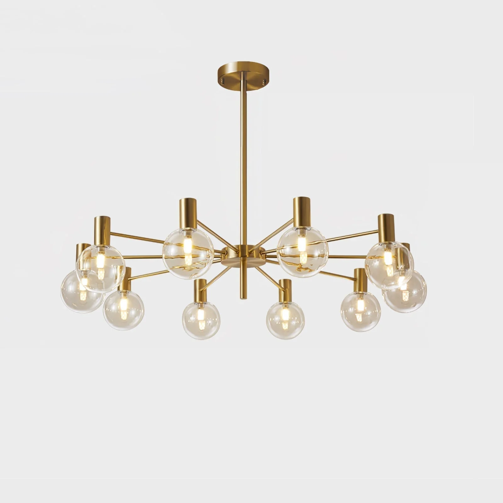 Lustra Chandelier Globe Glass Gold Frame Modern - Image 65