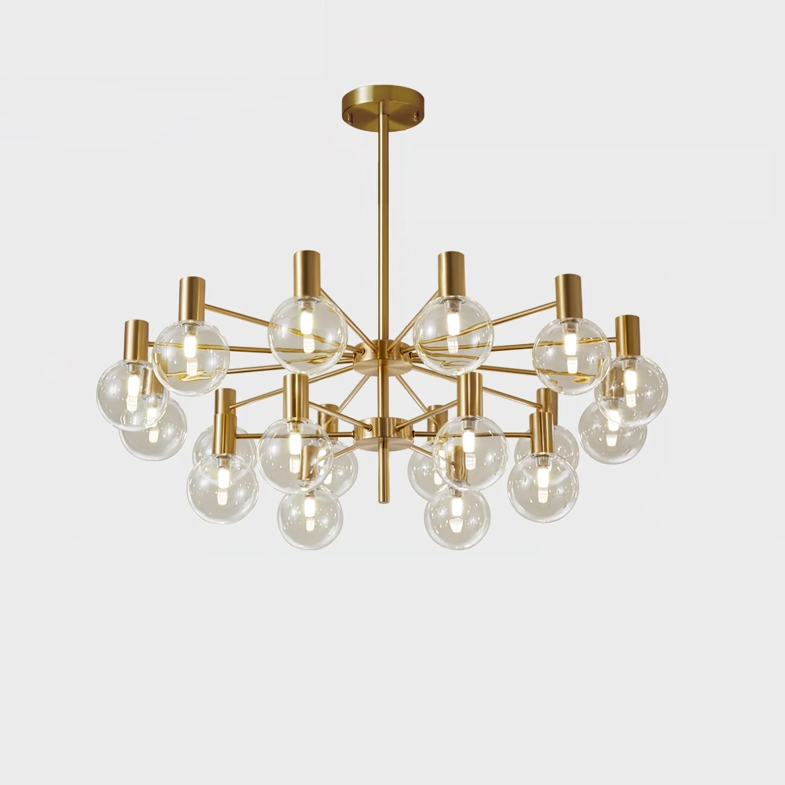 Lustra Chandelier Globe Glass Gold Frame Modern - Image 69