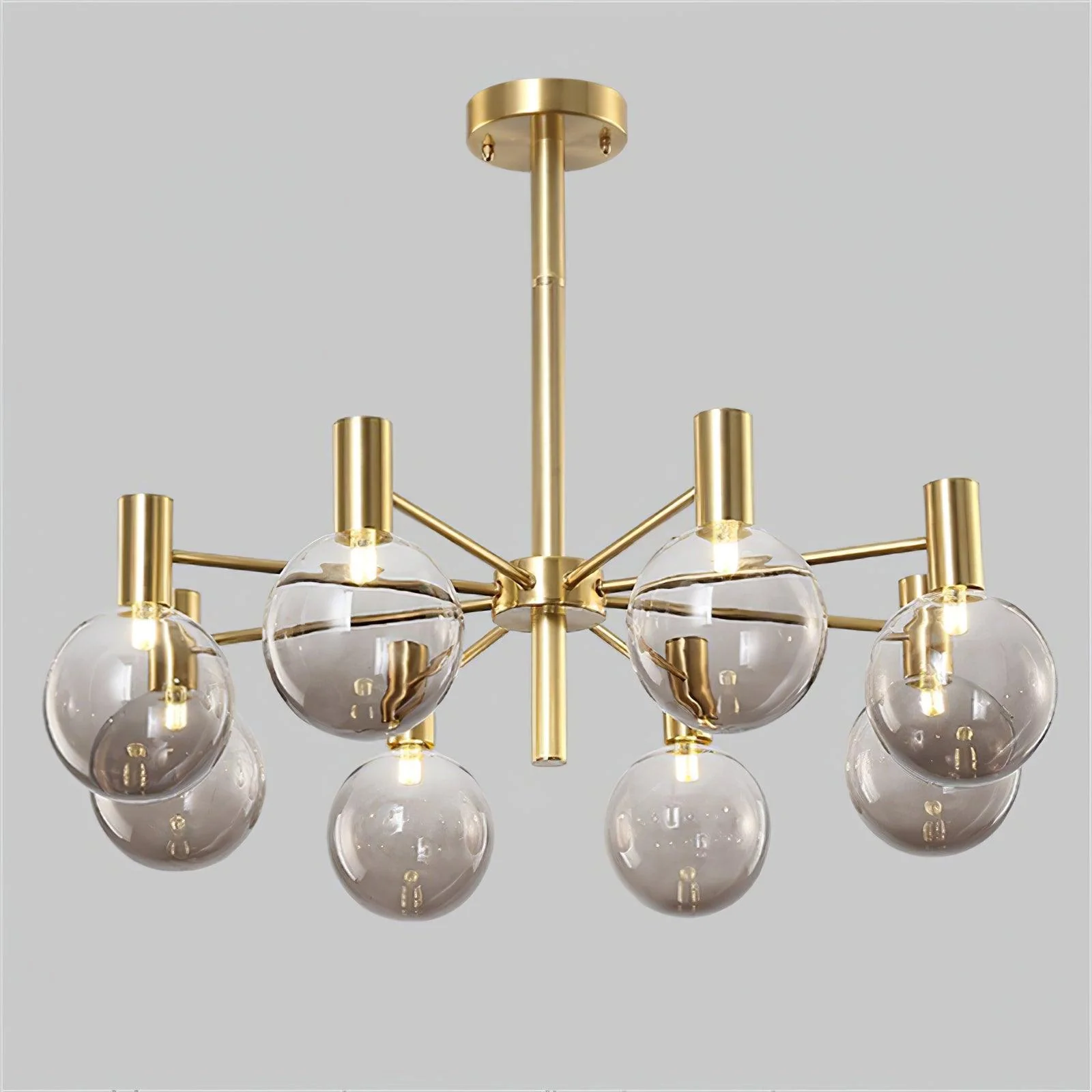 Lustra Chandelier Globe Glass Gold Frame Modern - Image 7