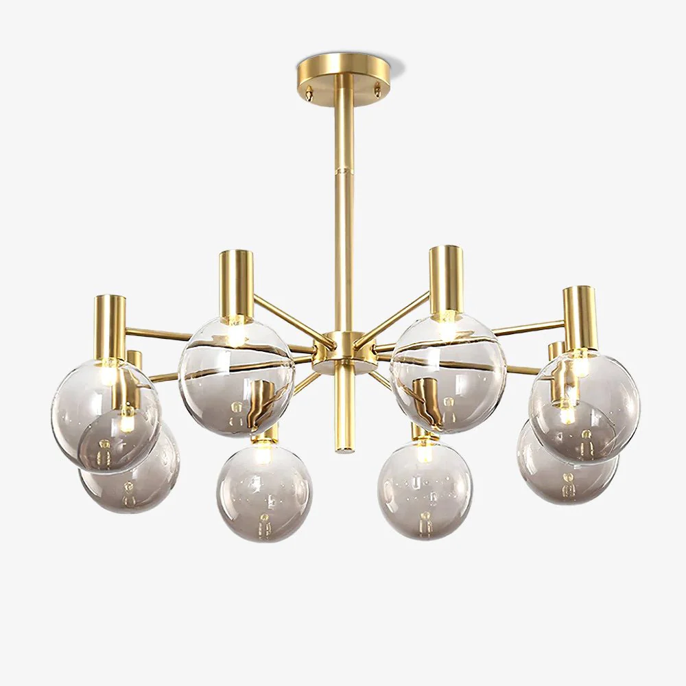 Lustra Chandelier Globe Glass Gold Frame Modern - Image 8