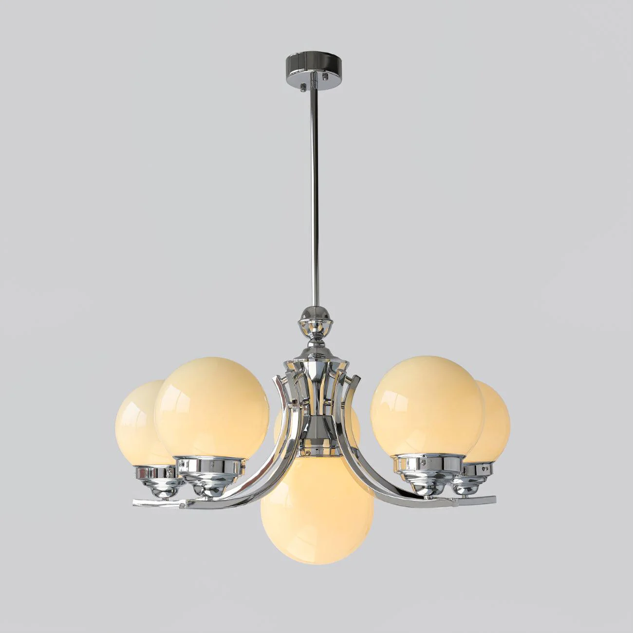 Lustra Chandelier Globe Chrome Modern 5-Light - Image 10
