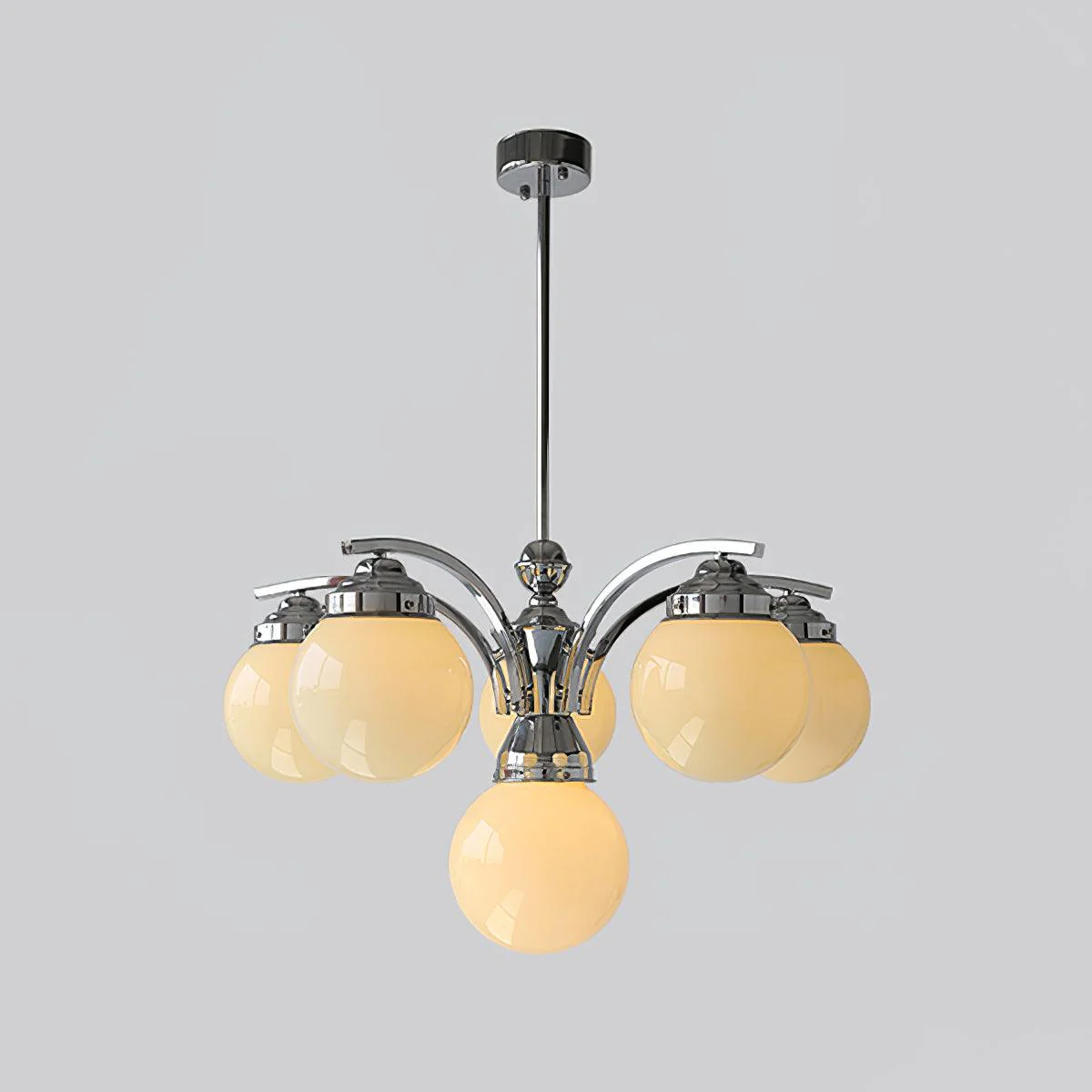 Lustra Chandelier Globe Chrome Modern 5-Light - Image 22
