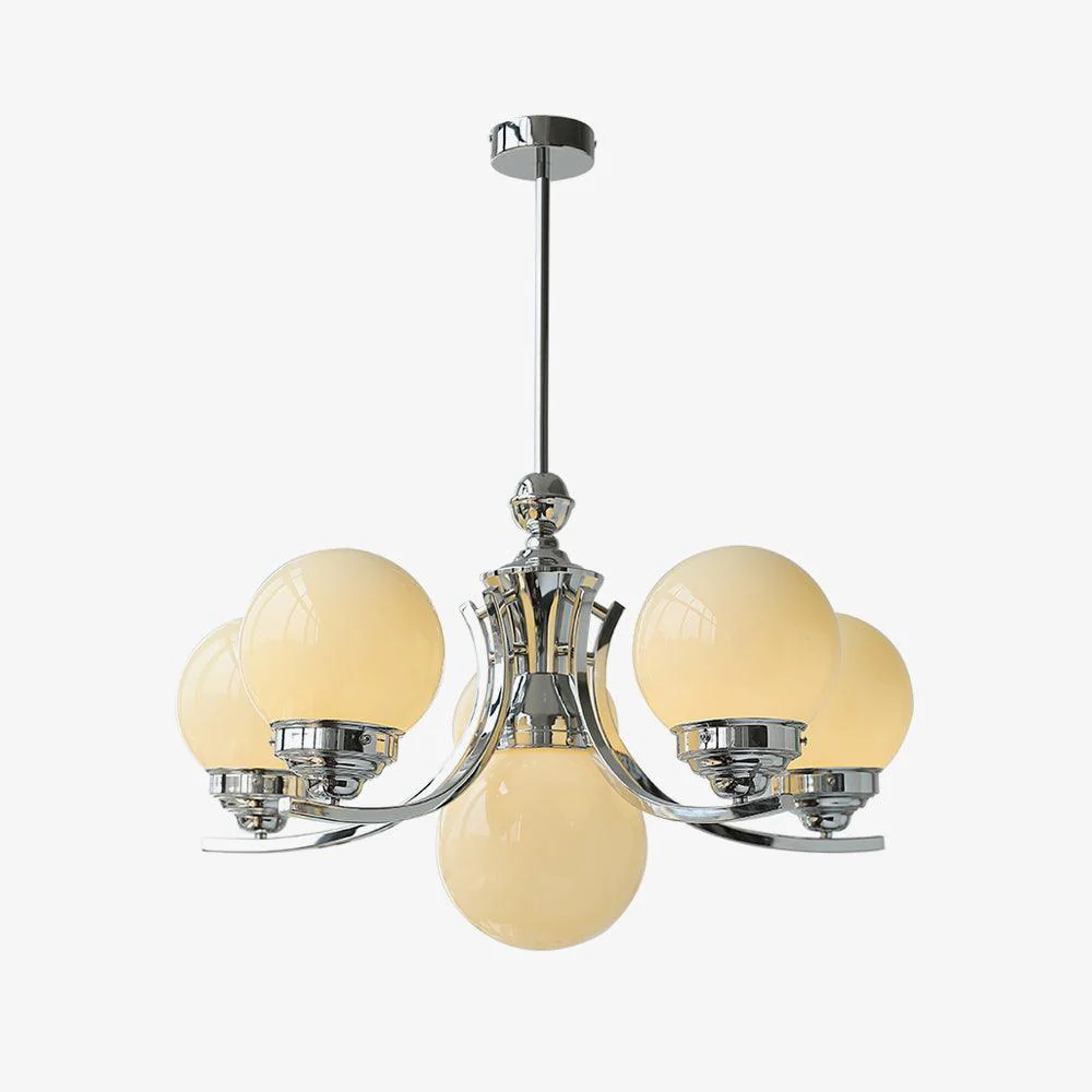 Lustra Chandelier Globe Chrome Modern 5-Light - Image 25