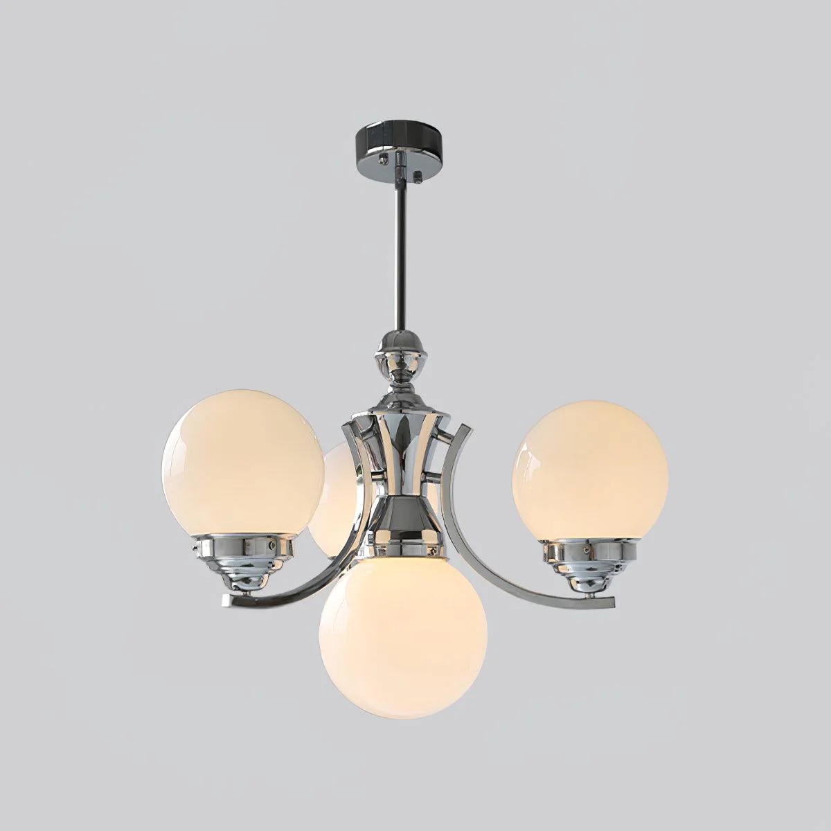 Lustra Chandelier Globe Chrome Modern 5-Light - Image 3
