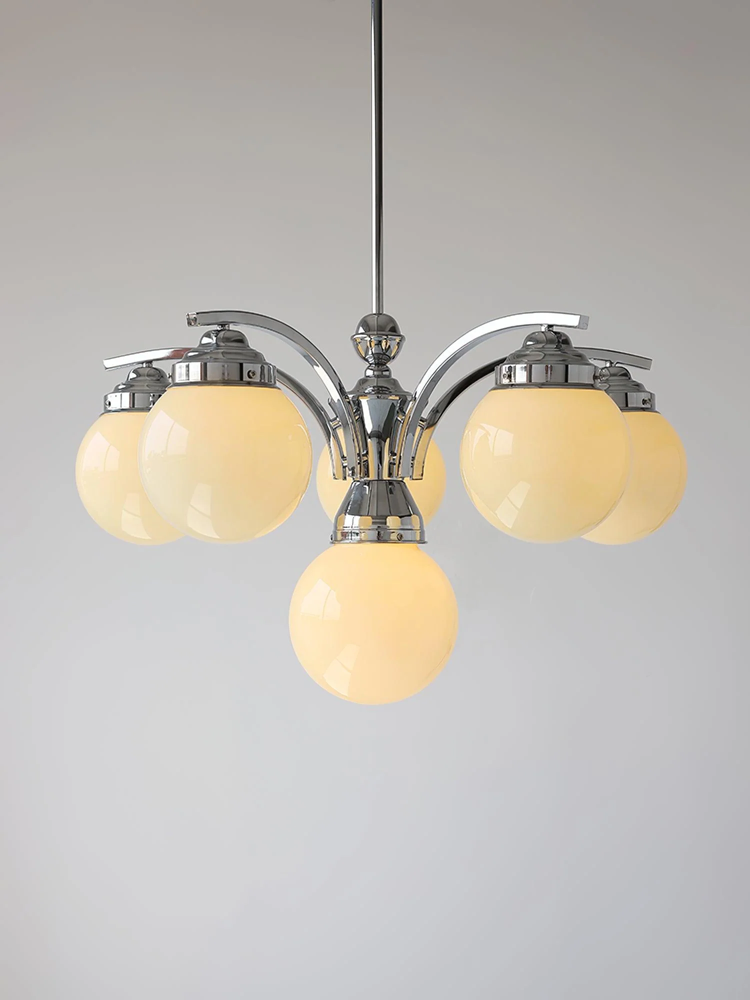 Lustra Chandelier Globe Chrome Modern 5-Light - Image 34