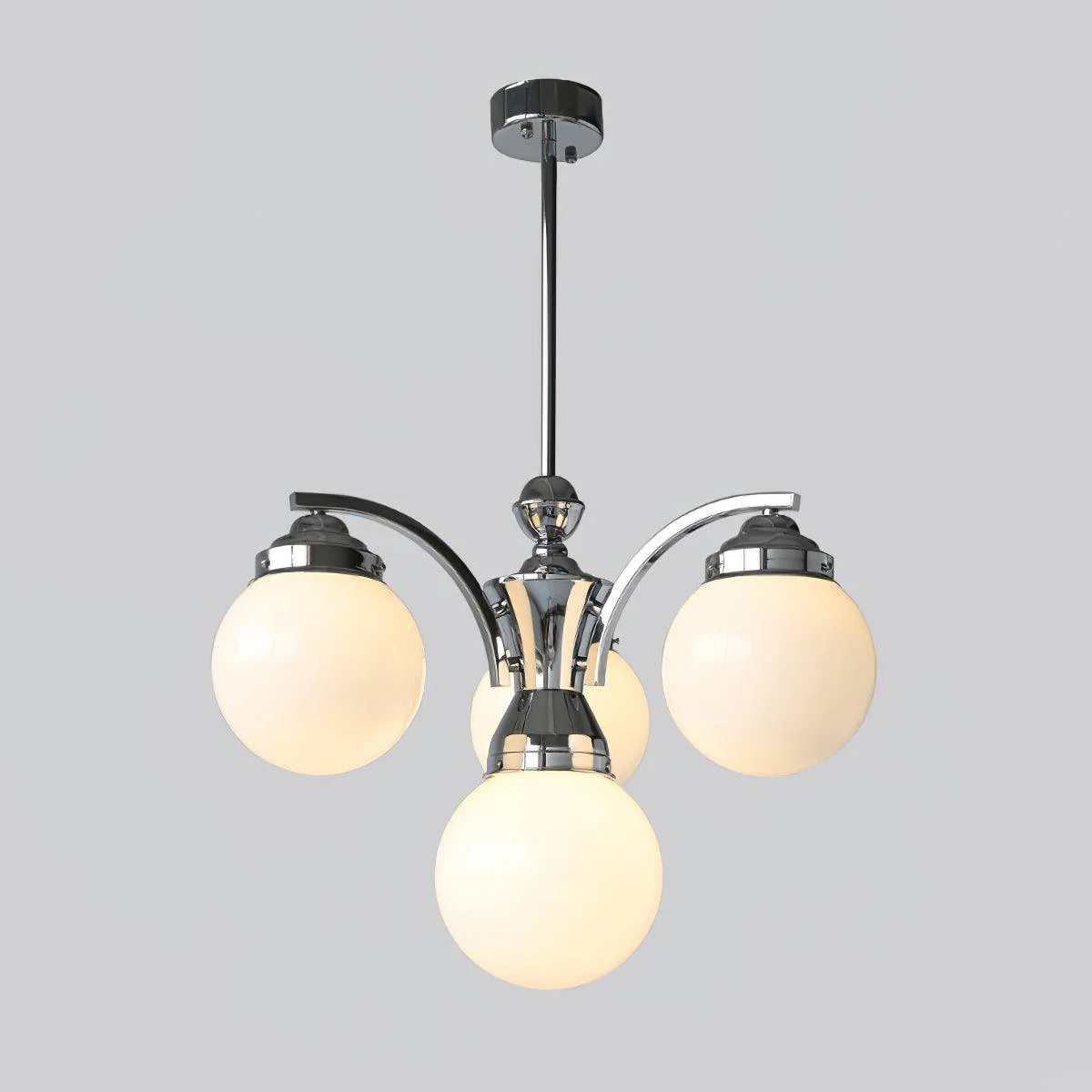 Lustra Chandelier Globe Chrome Modern 5-Light - Image 6