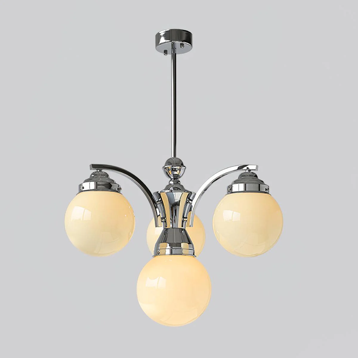 Lustra Chandelier Globe Chrome Modern 5-Light - Image 7