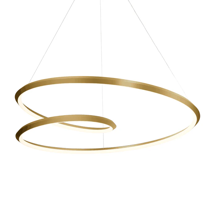 Lustra Chandelier Gold Aluminum Opal Glass - Image 16