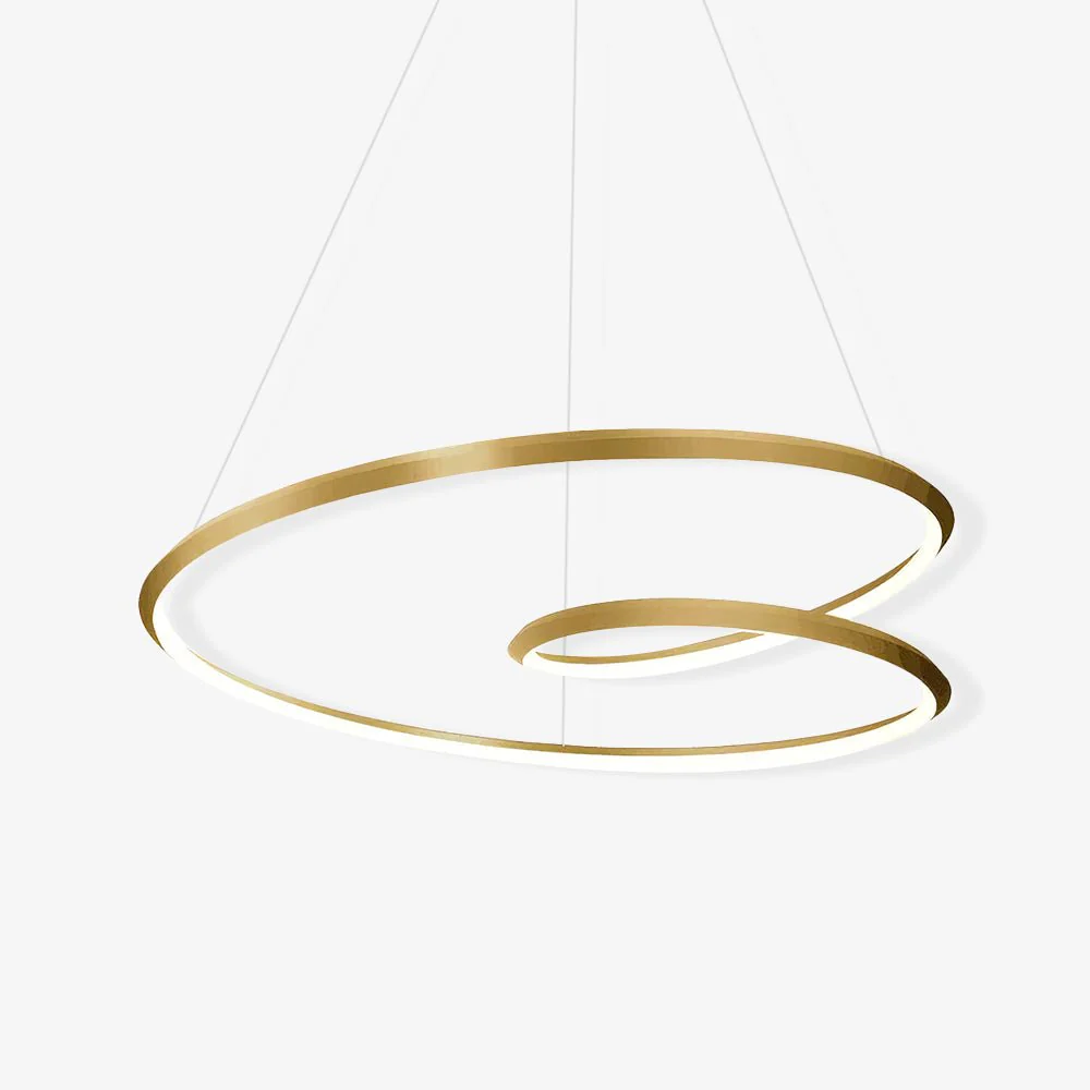 Lustra Chandelier Gold Aluminum Opal Glass - Image 18