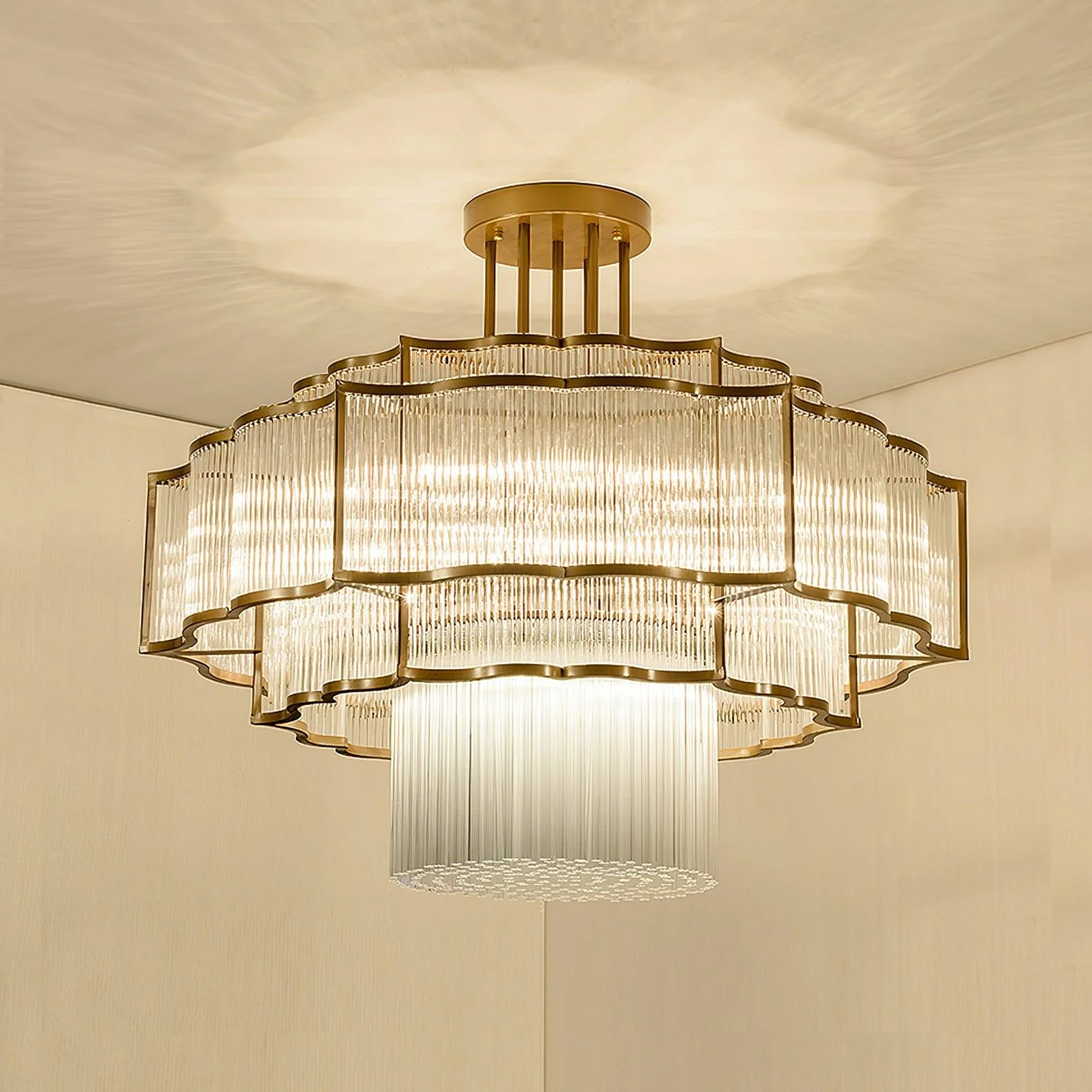 Lustra Chandelier Gold Black Glass - Image 21