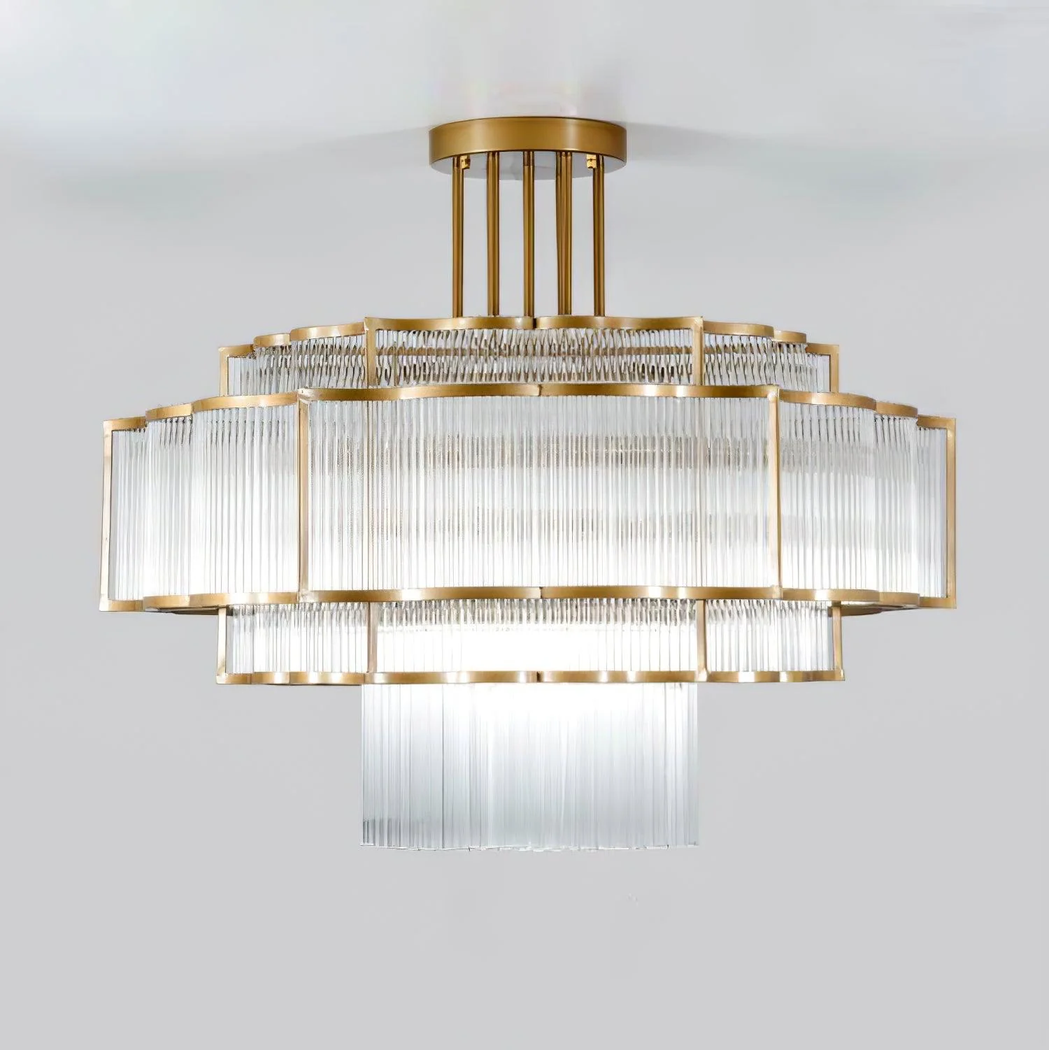 Lustra Chandelier Gold Black Glass - Image 6