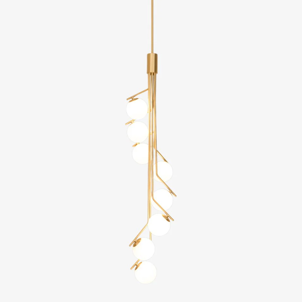 Lustra Chandelier Gold Branch Globe LED