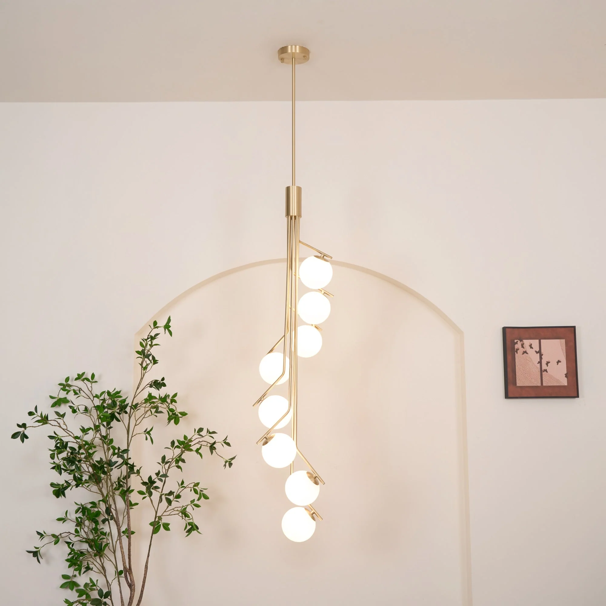 Lustra Chandelier Gold Branch Globe LED - Image 10