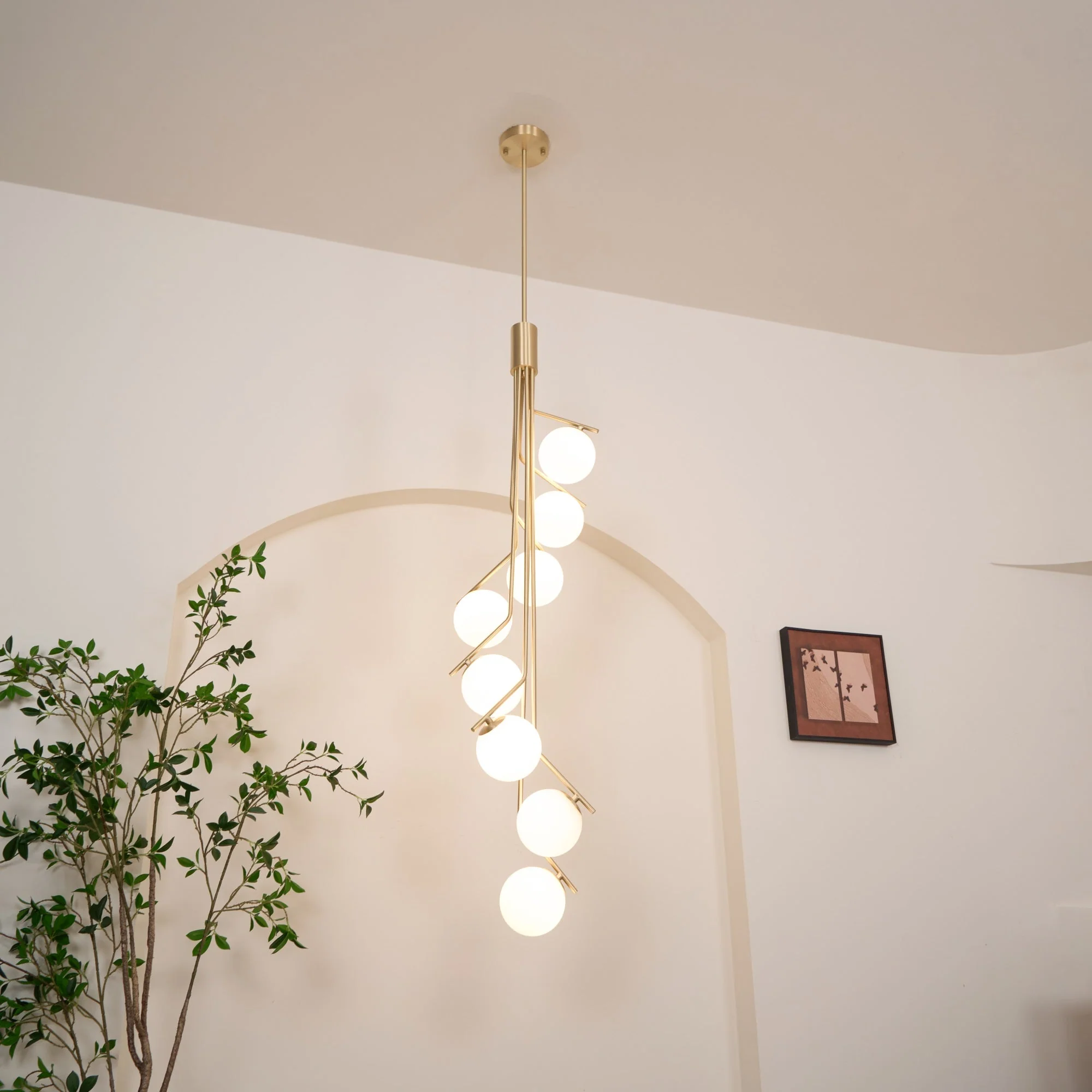 Lustra Chandelier Gold Branch Globe LED - Image 11